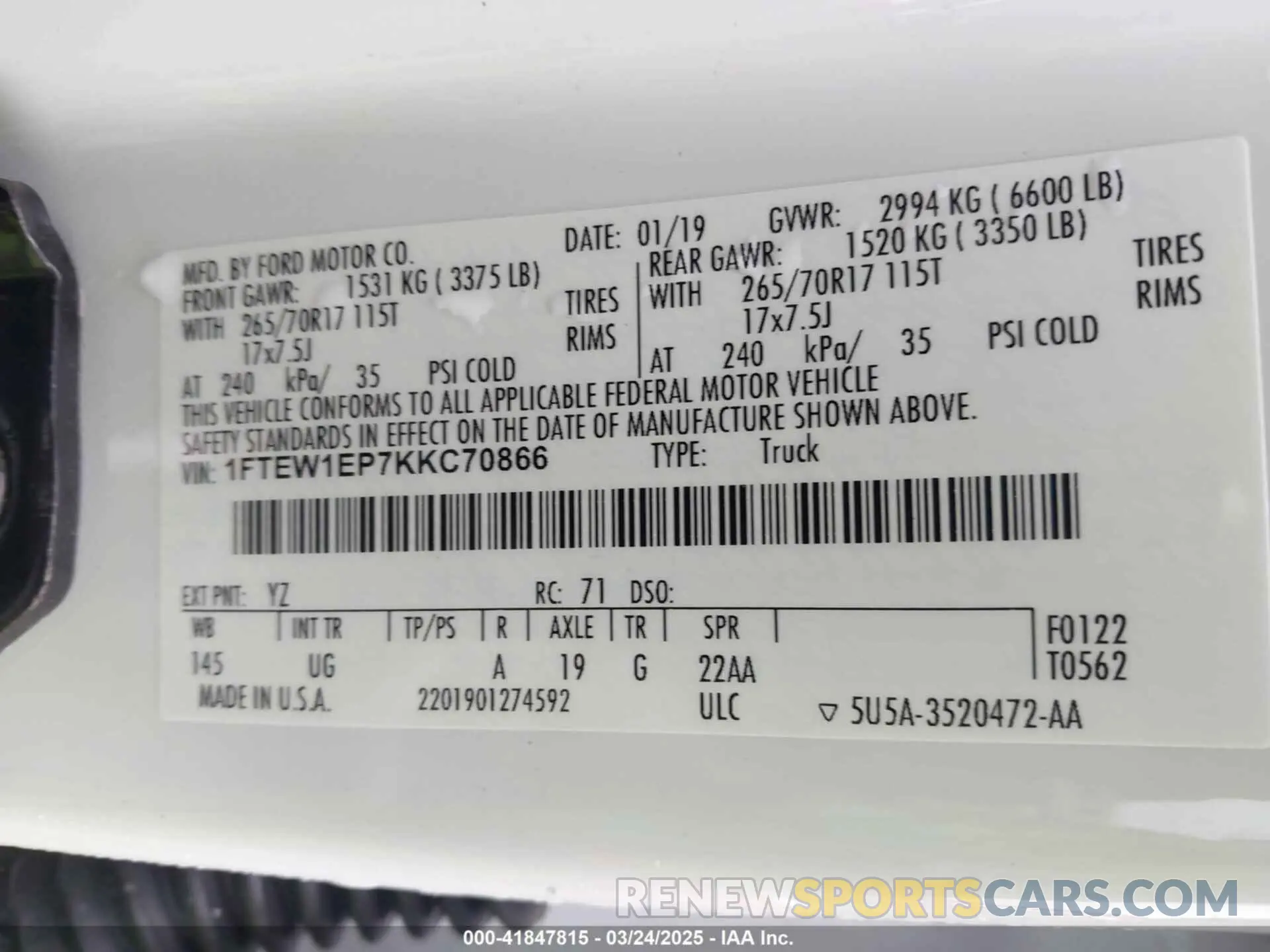 9 Photograph of a damaged car 1FTEW1EP7KKC70866 FORD F-150 2019