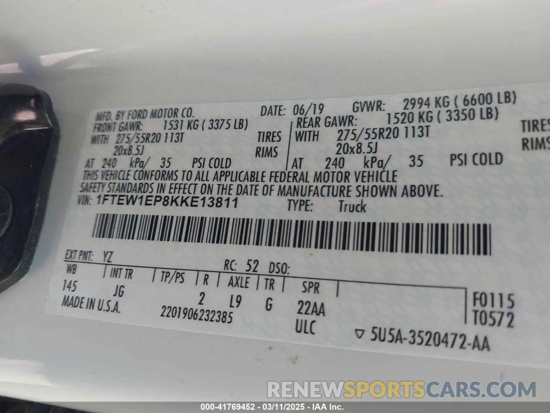 9 Photograph of a damaged car 1FTEW1EP8KKE13811 FORD F-150 2019