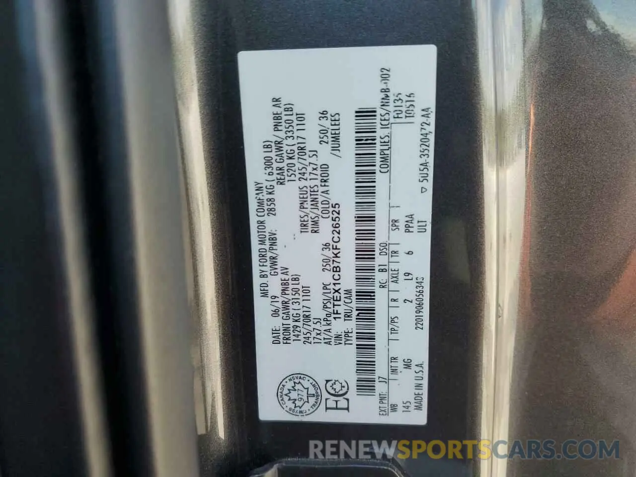 12 Photograph of a damaged car 1FTEX1CB7KFC26525 FORD F-150 2019