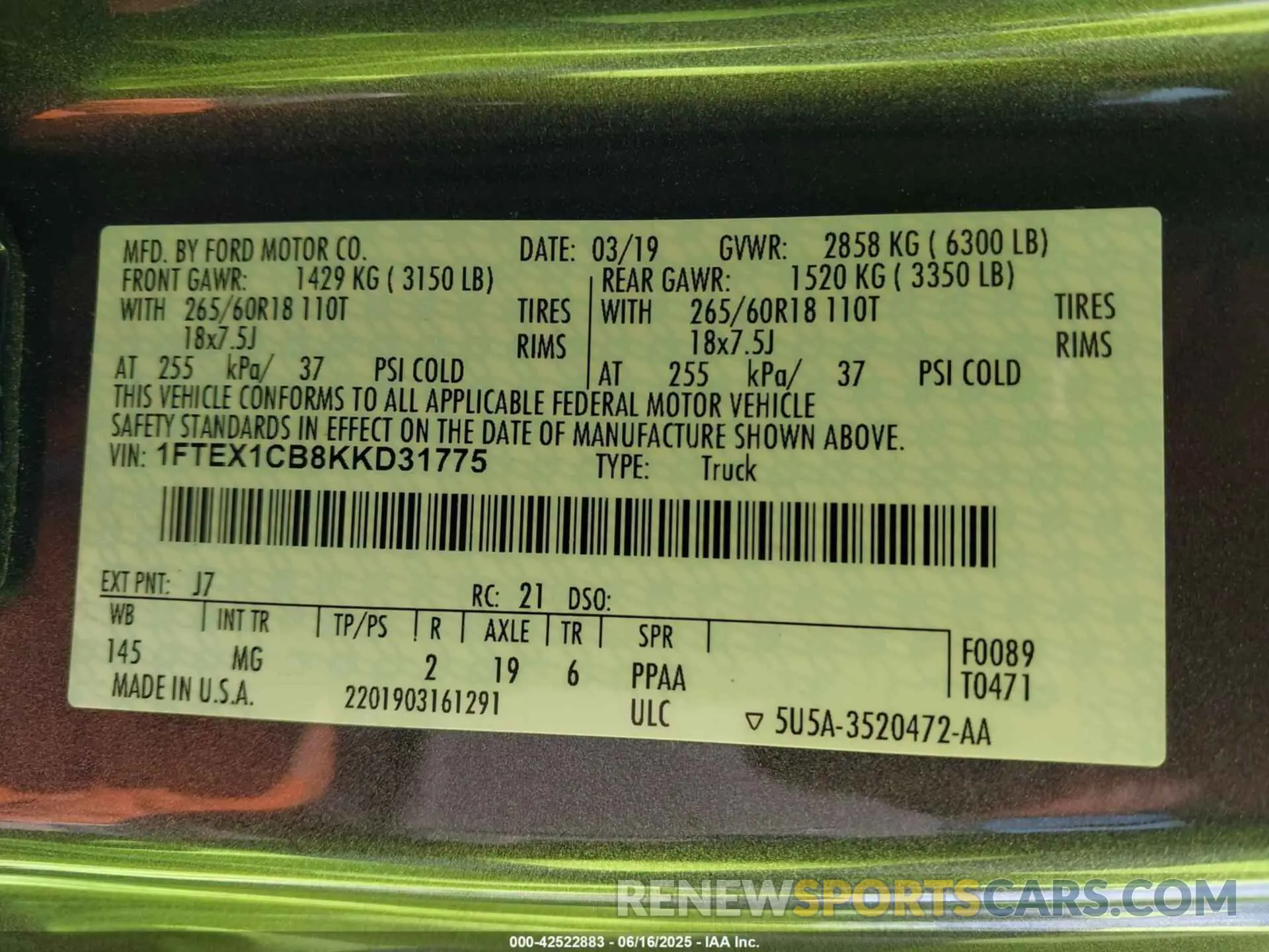 9 Photograph of a damaged car 1FTEX1CB8KKD31775 FORD F-150 2019