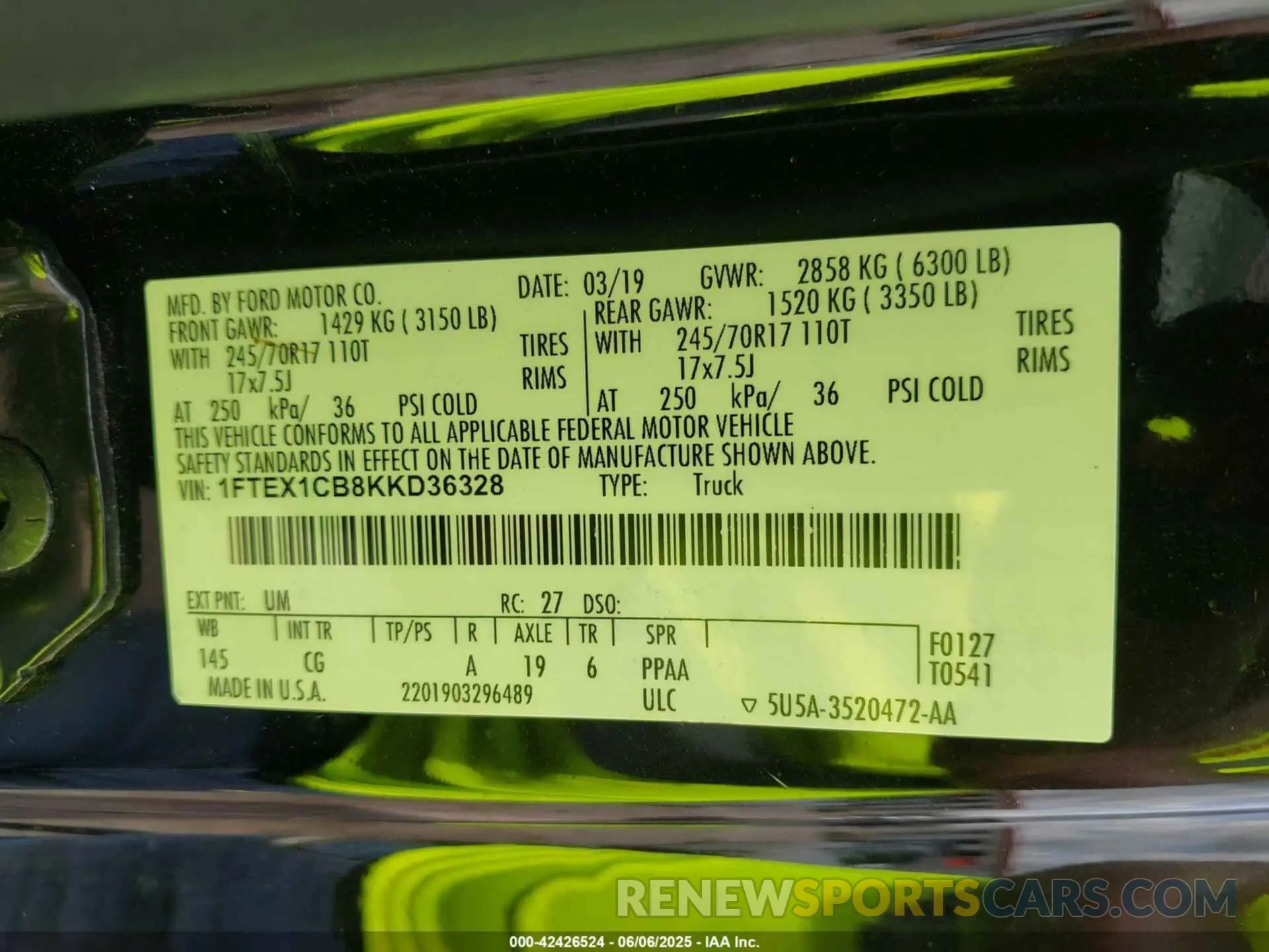 9 Photograph of a damaged car 1FTEX1CB8KKD36328 FORD F-150 2019