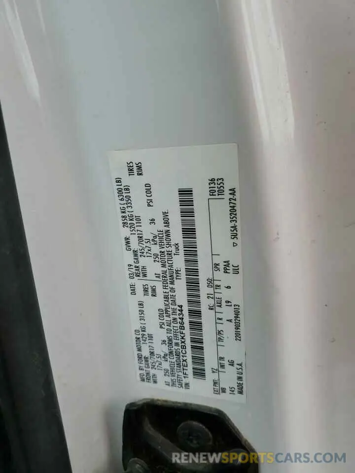 14 Photograph of a damaged car 1FTEX1CBXKFB64344 FORD F-150 2019