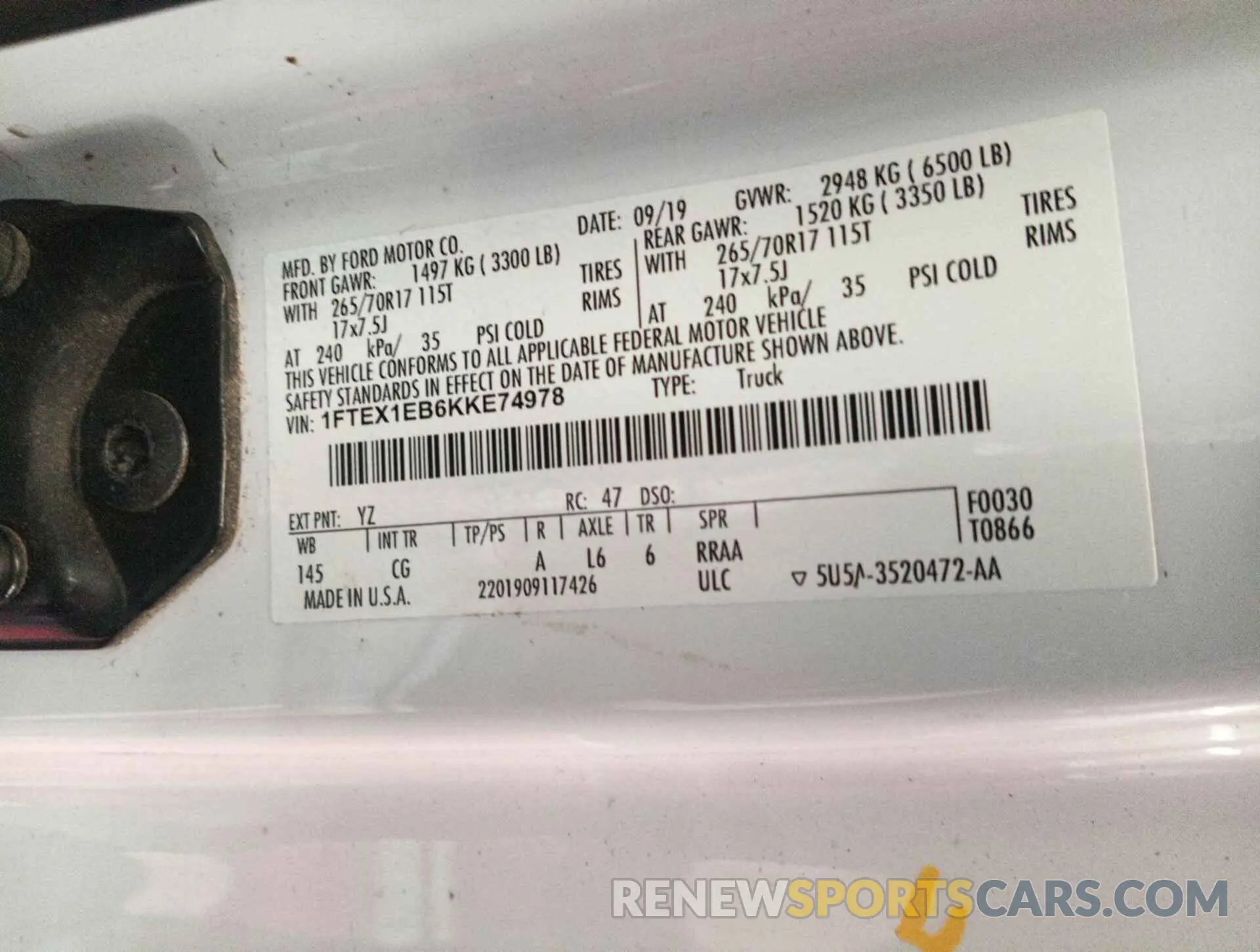26 Photograph of a damaged car 1FTEX1EB6KKE74978 FORD F-150 2019