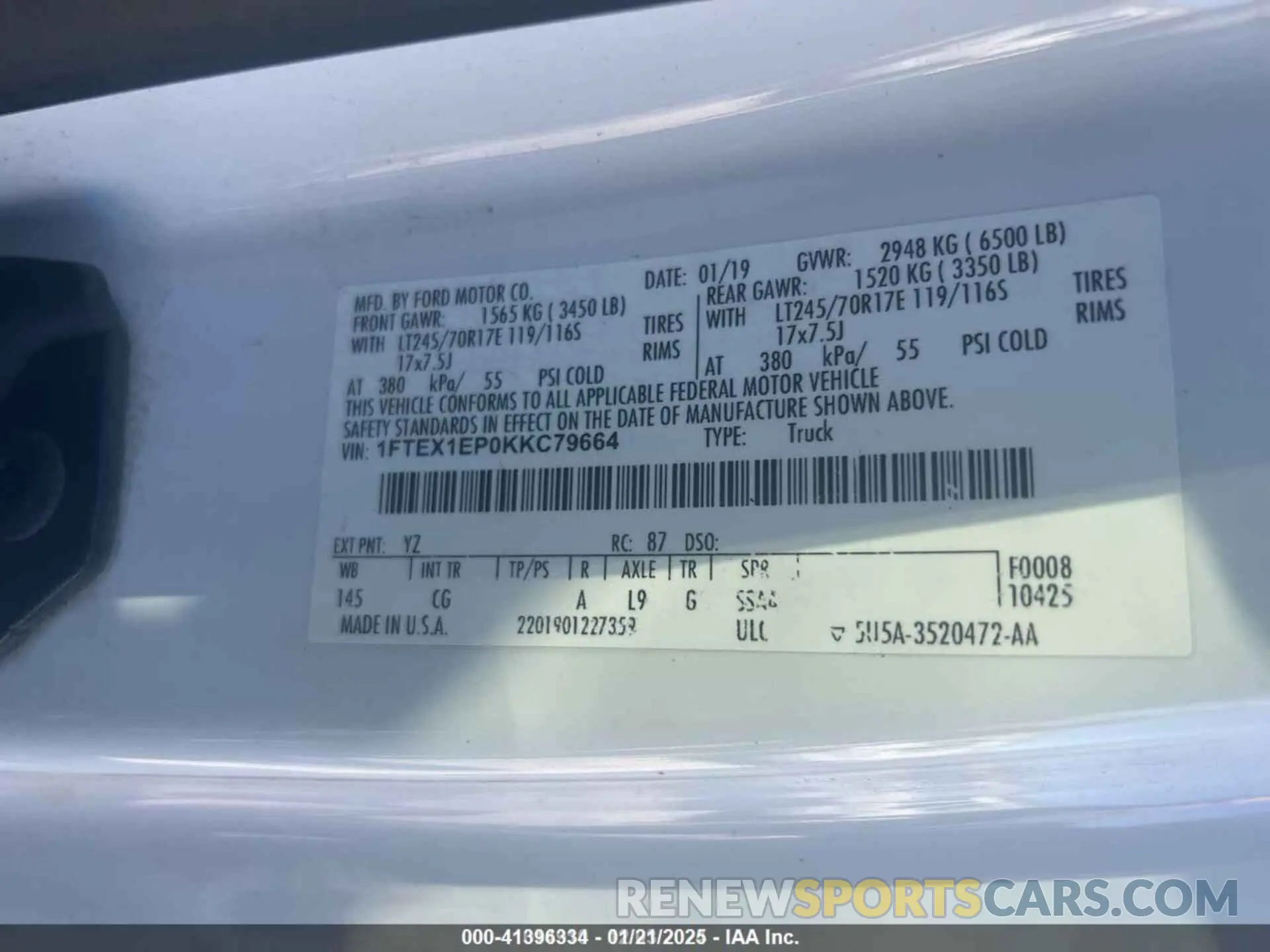 9 Photograph of a damaged car 1FTEX1EP0KKC79664 FORD F-150 2019