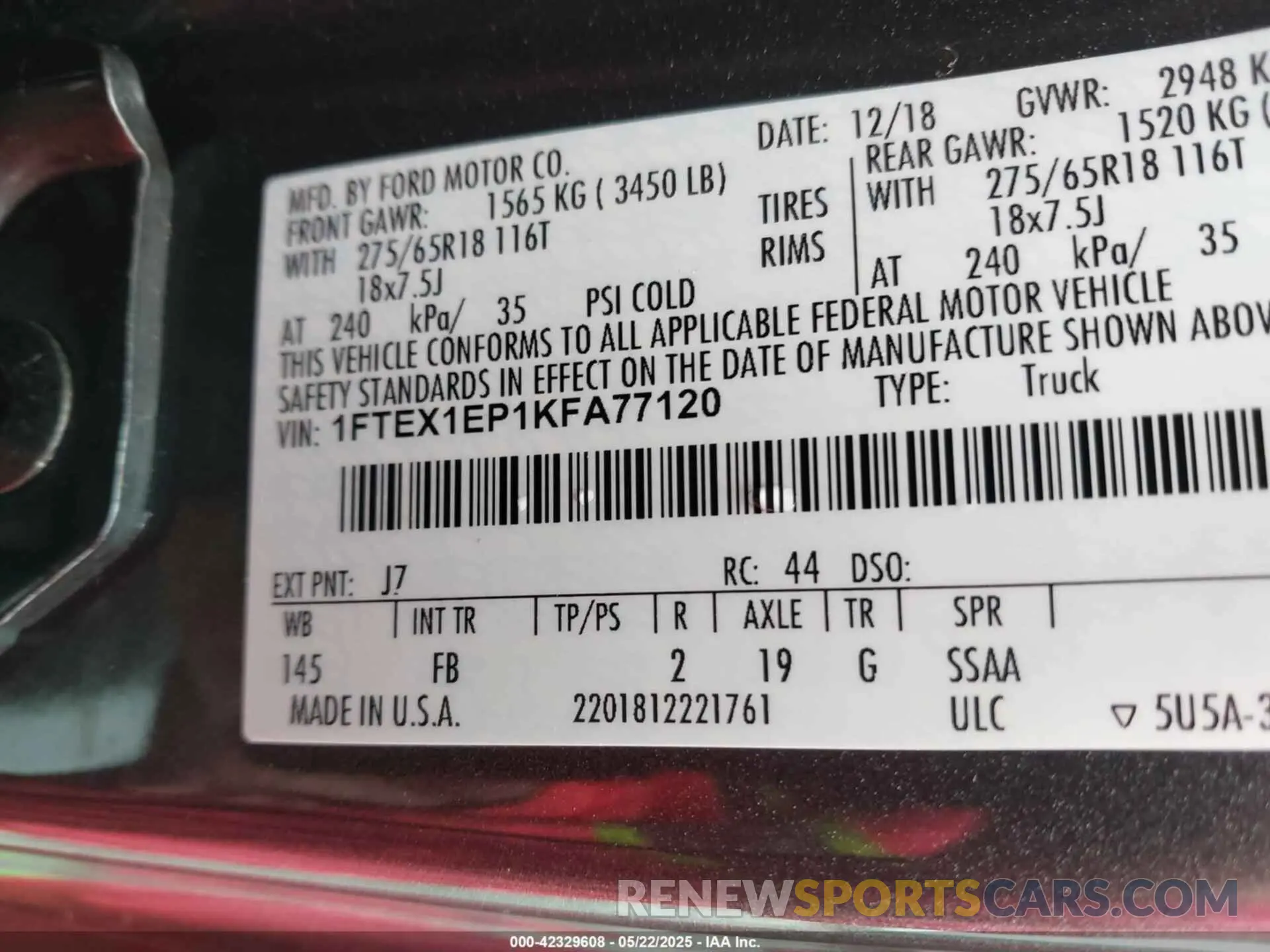 9 Photograph of a damaged car 1FTEX1EP1KFA77120 FORD F-150 2019