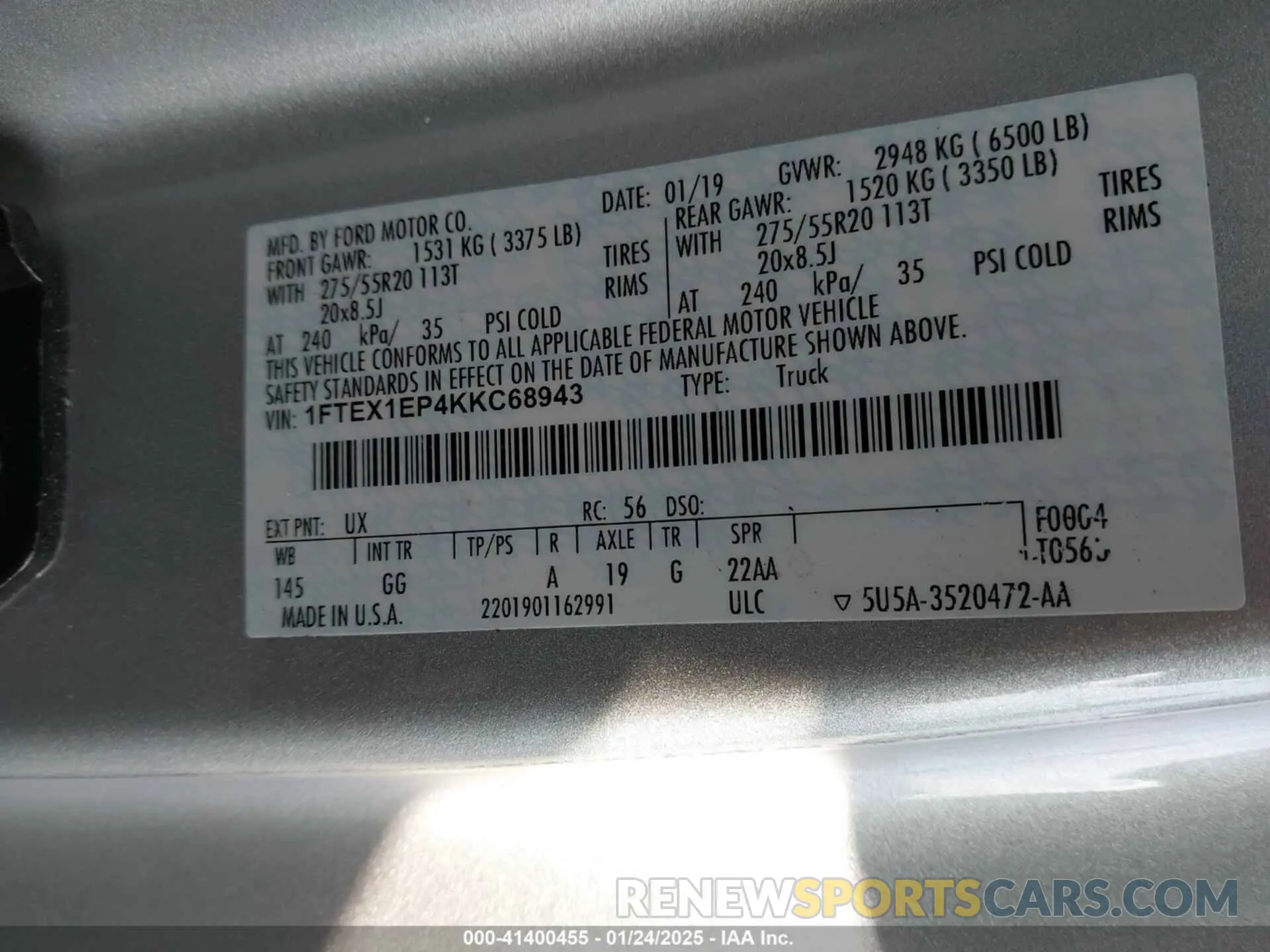 9 Photograph of a damaged car 1FTEX1EP4KKC68943 FORD F-150 2019