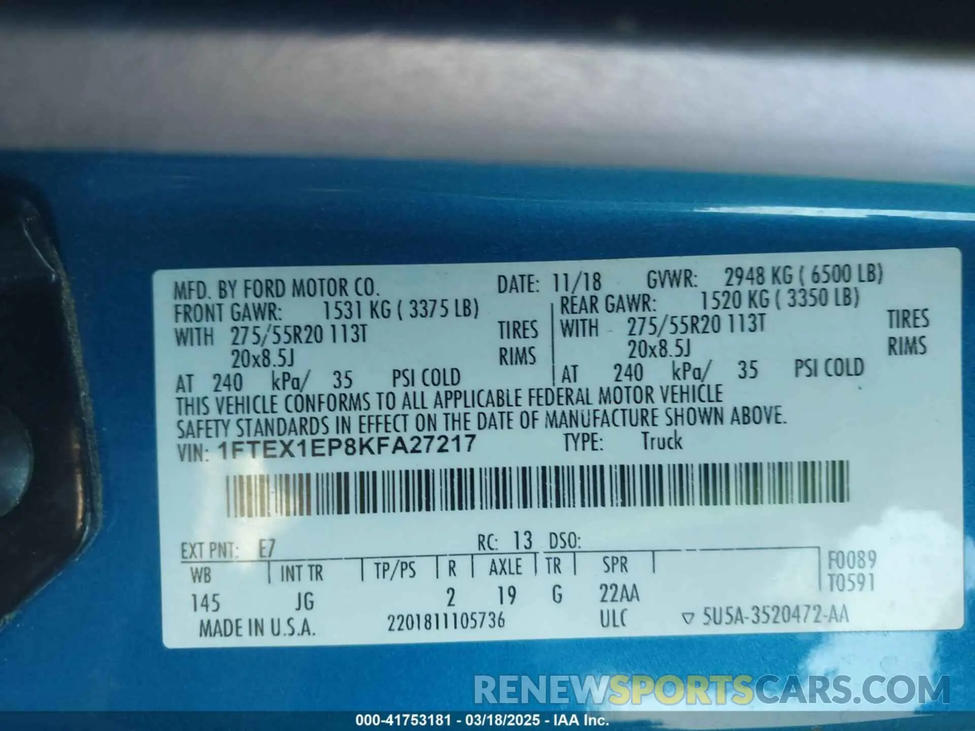 9 Photograph of a damaged car 1FTEX1EP8KFA27217 FORD F-150 2019