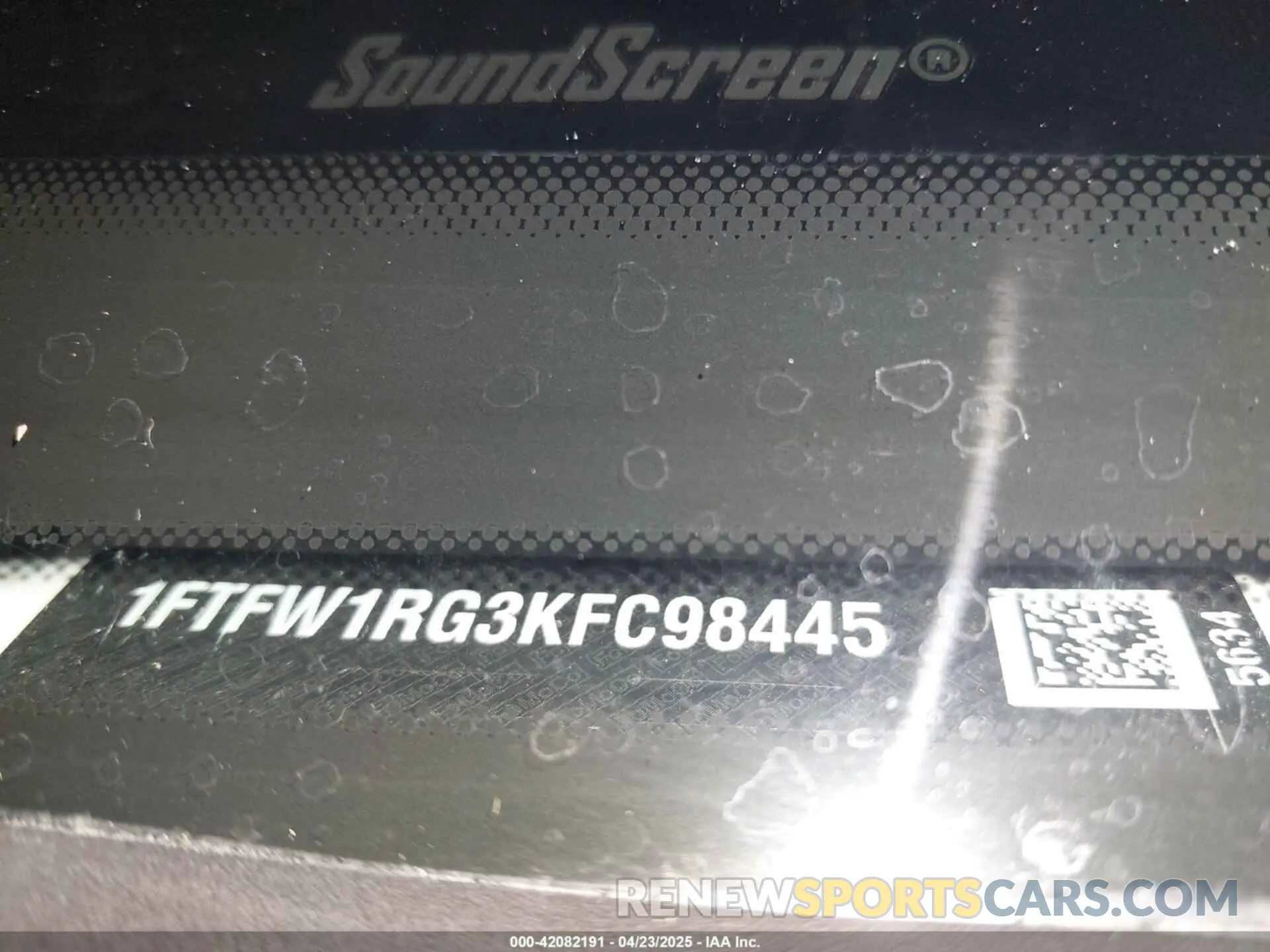 20 Photograph of a damaged car 1FTFW1RG3KFC98445 FORD F-150 2019