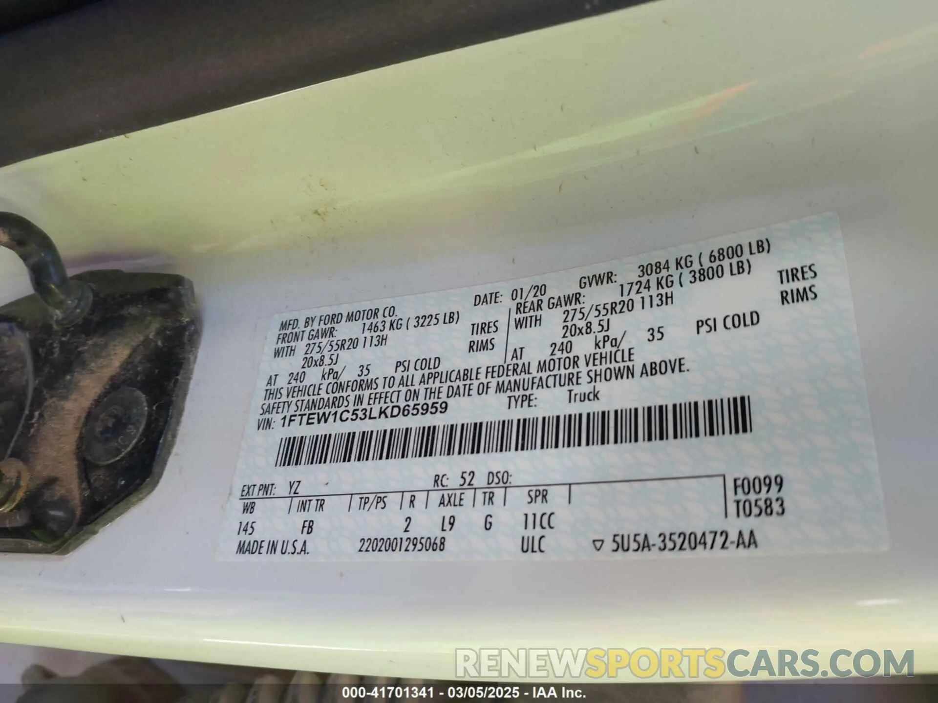 9 Photograph of a damaged car 1FTEW1C53LKD65959 FORD F-150 2020