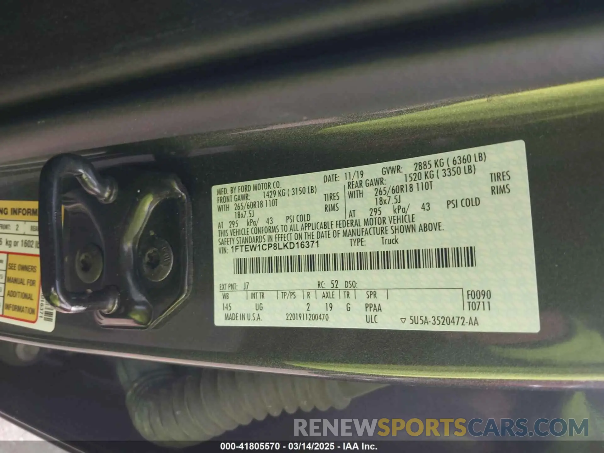 9 Photograph of a damaged car 1FTEW1CP8LKD16371 FORD F-150 2020