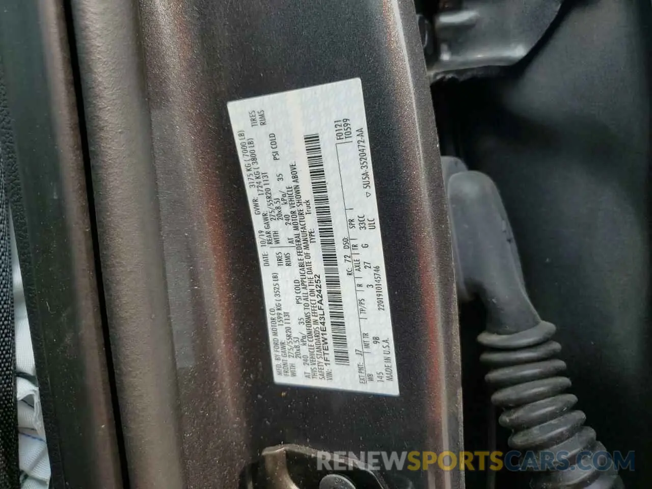 12 Photograph of a damaged car 1FTEW1E43LFA24252 FORD F-150 2020