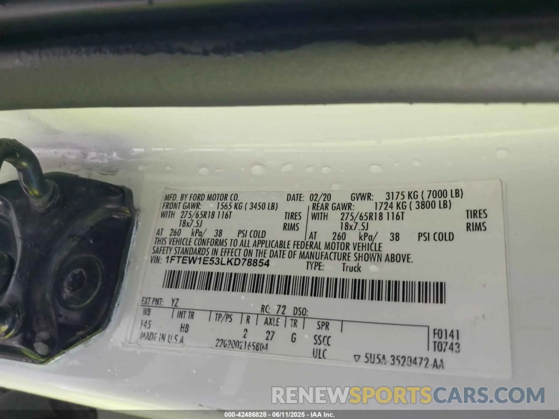 9 Photograph of a damaged car 1FTEW1E53LKD78854 FORD F-150 2020