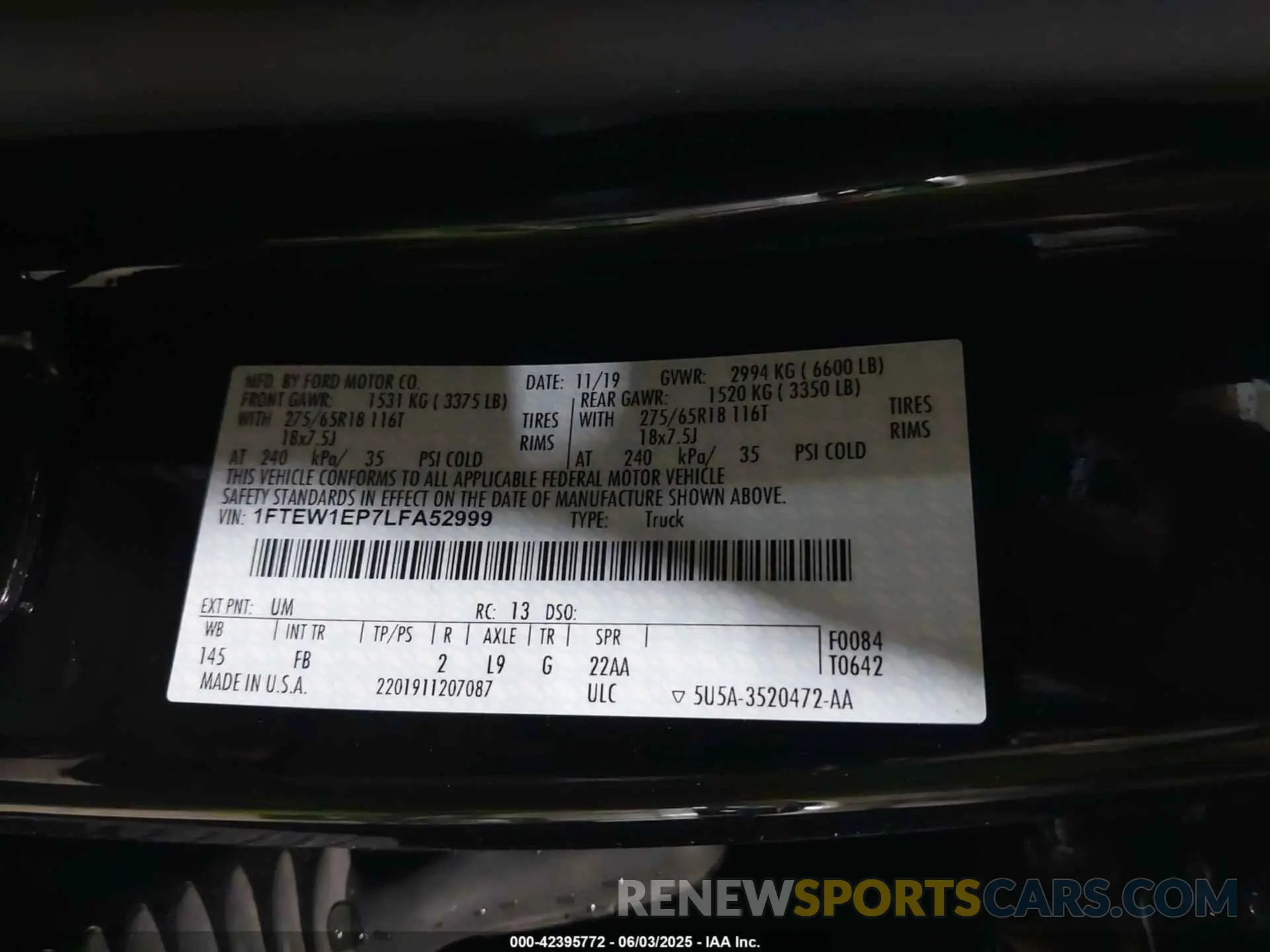 9 Photograph of a damaged car 1FTEW1EP7LFA52999 FORD F-150 2020