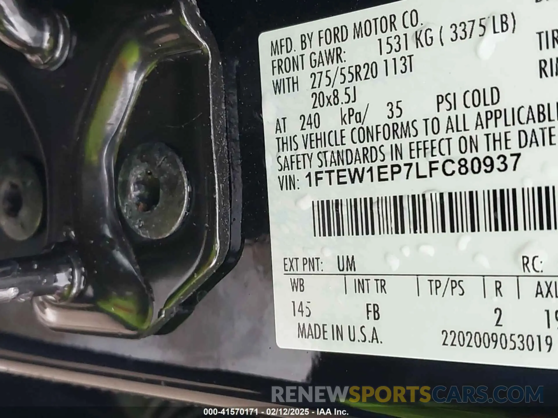 9 Photograph of a damaged car 1FTEW1EP7LFC80937 FORD F-150 2020