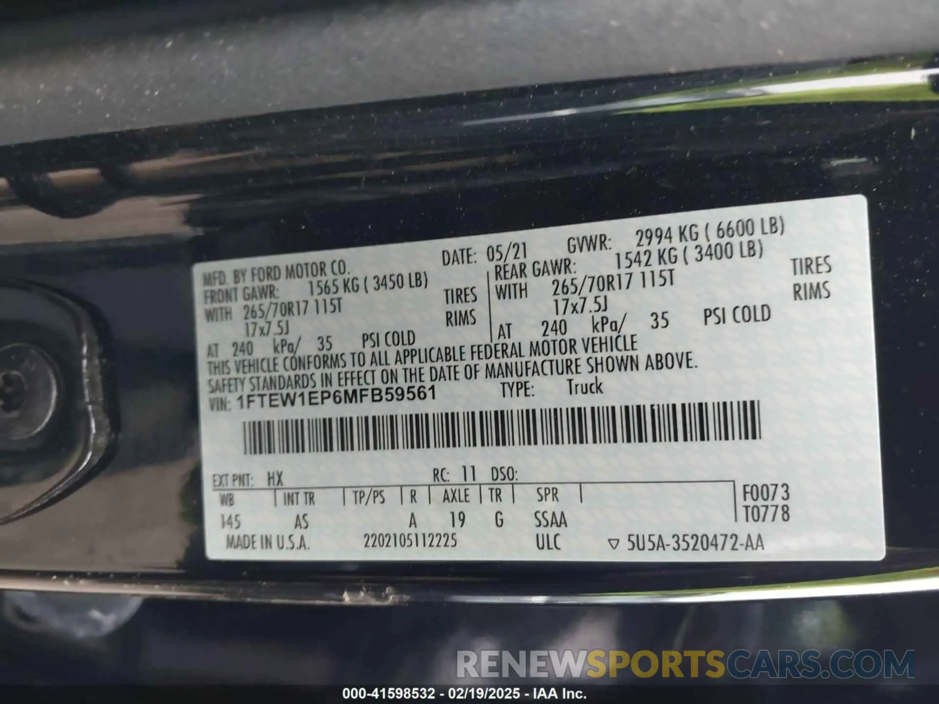 9 Photograph of a damaged car 1FTEW1EP6MFB59561 FORD F-150 2021