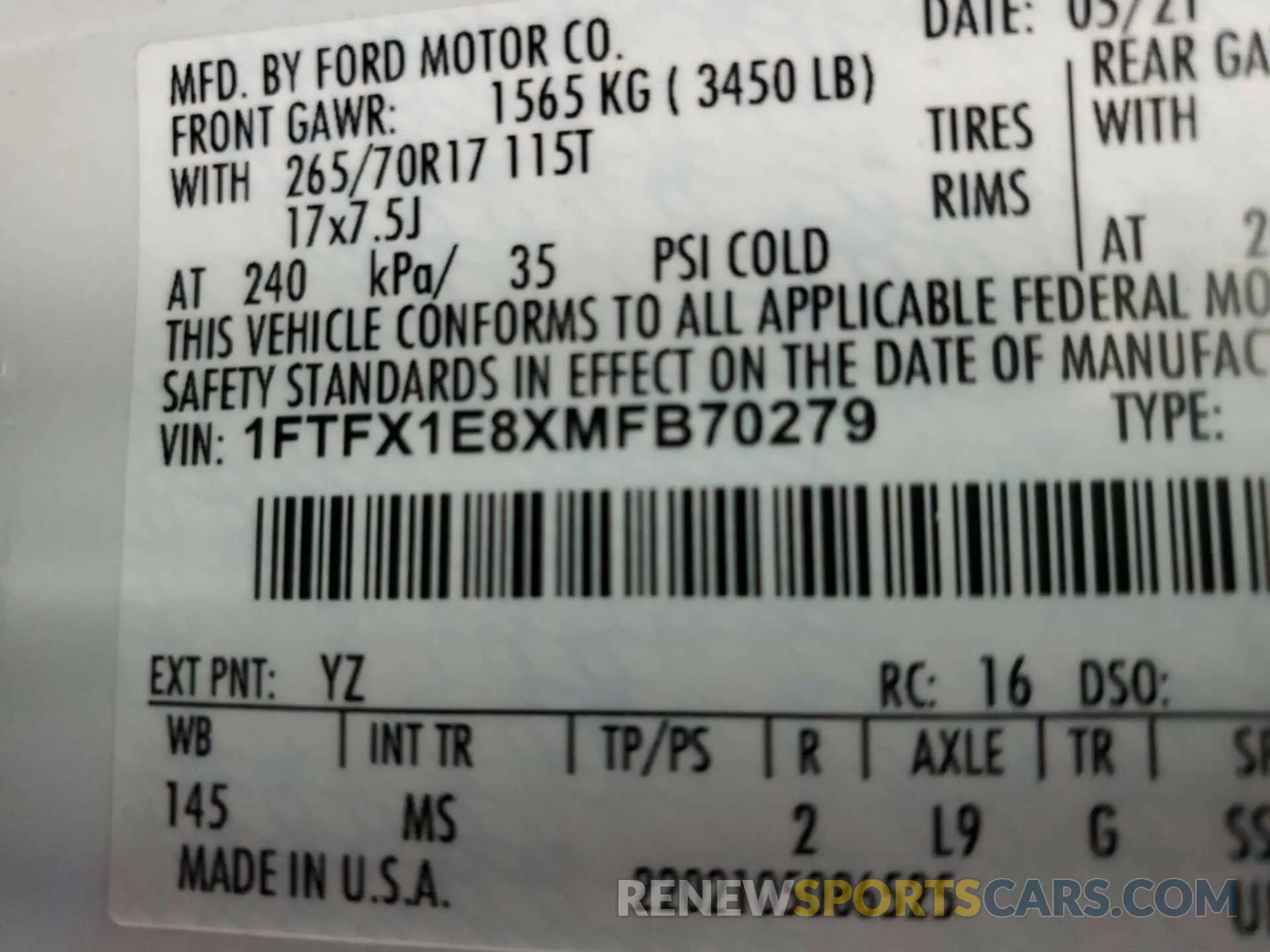 4 Photograph of a damaged car 1FTFX1E8XMFB70279 FORD F-150 2021