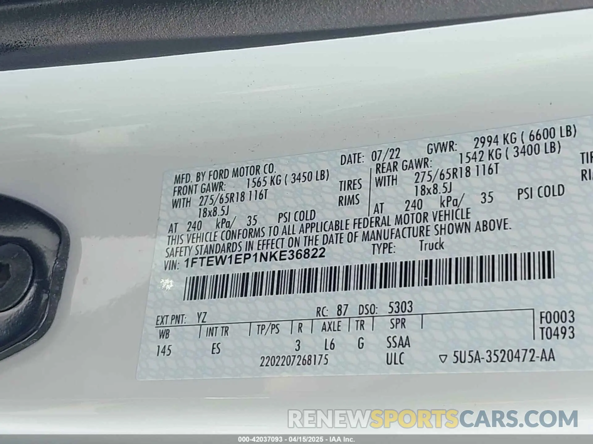 9 Photograph of a damaged car 1FTEW1EP1NKE36822 FORD F-150 2022