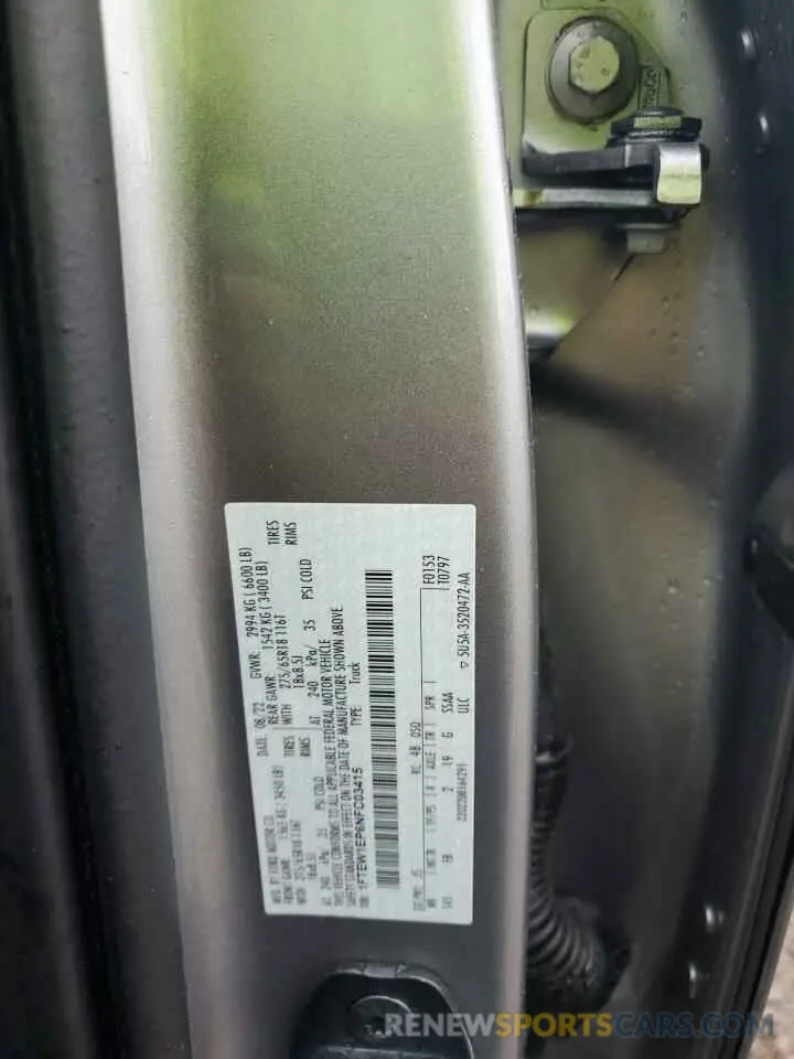 12 Photograph of a damaged car 1FTEW1EP6NFC03415 FORD F-150 2022