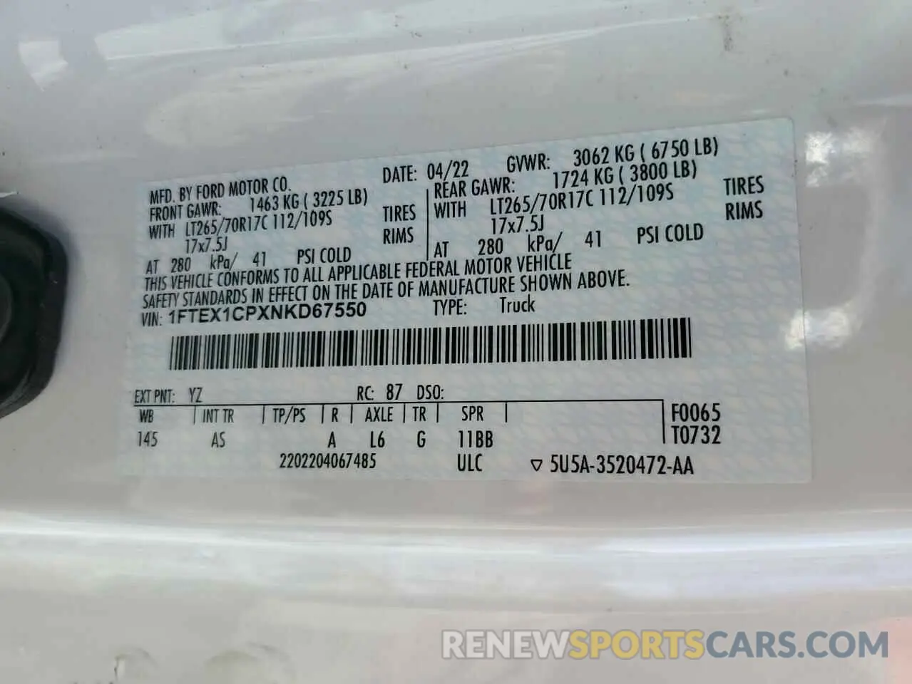 12 Photograph of a damaged car 1FTEX1CPXNKD67550 FORD F-150 2022
