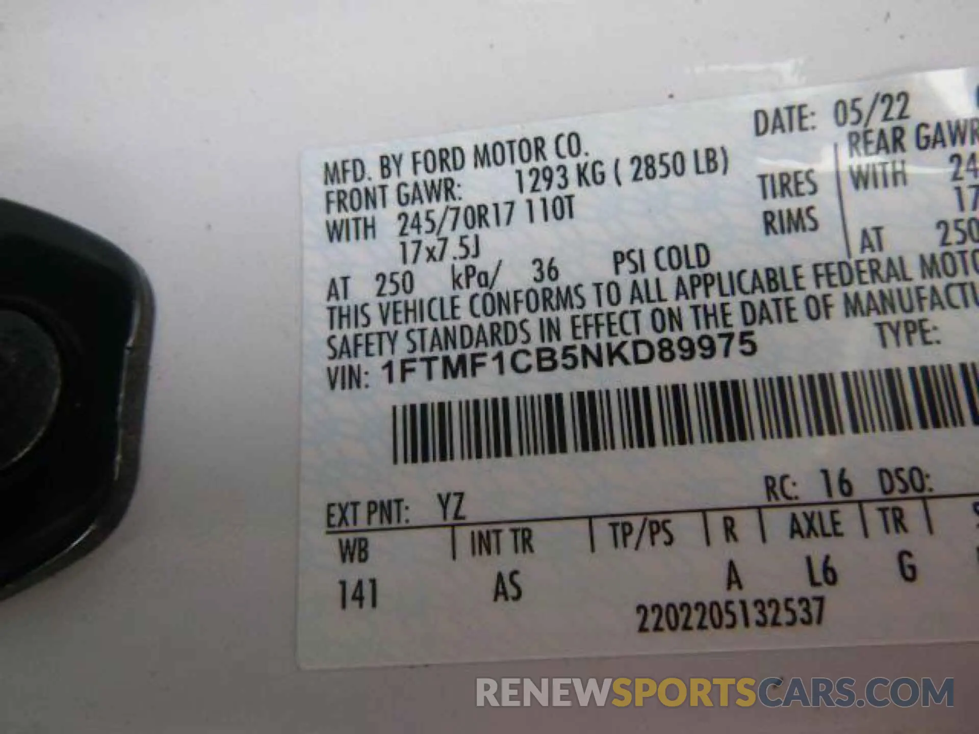 14 Photograph of a damaged car 1FTMF1CB5NKD89975 FORD F-150 2022