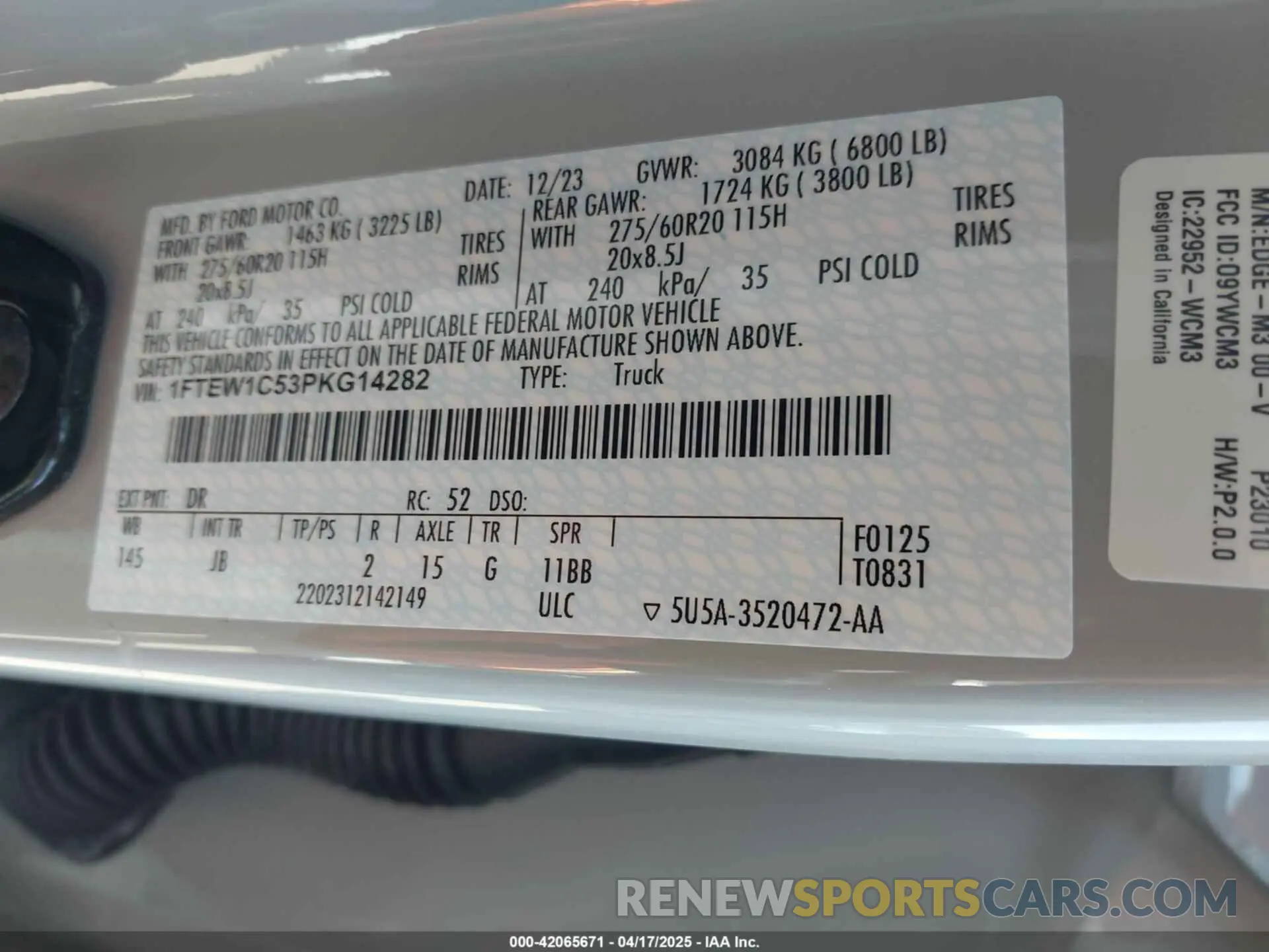 9 Photograph of a damaged car 1FTEW1C53PKG14282 FORD F-150 2023