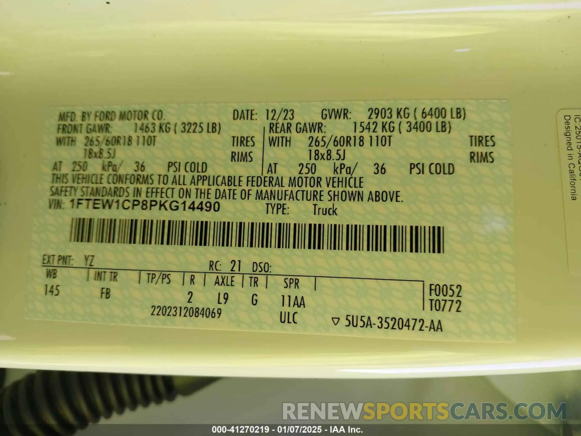 9 Photograph of a damaged car 1FTEW1CP8PKG14490 FORD F-150 2023