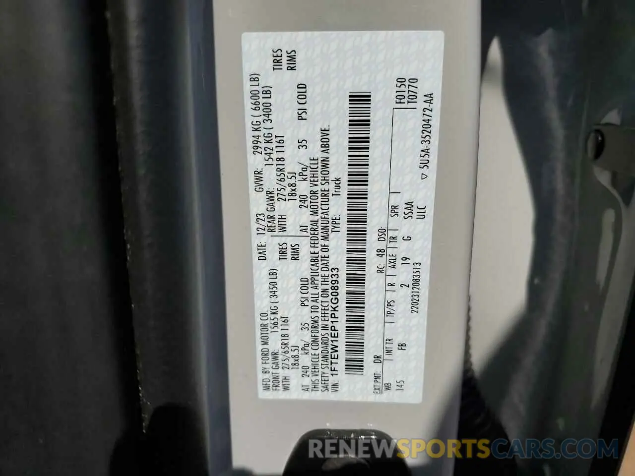 12 Photograph of a damaged car 1FTEW1EP1PKG08933 FORD F-150 2023