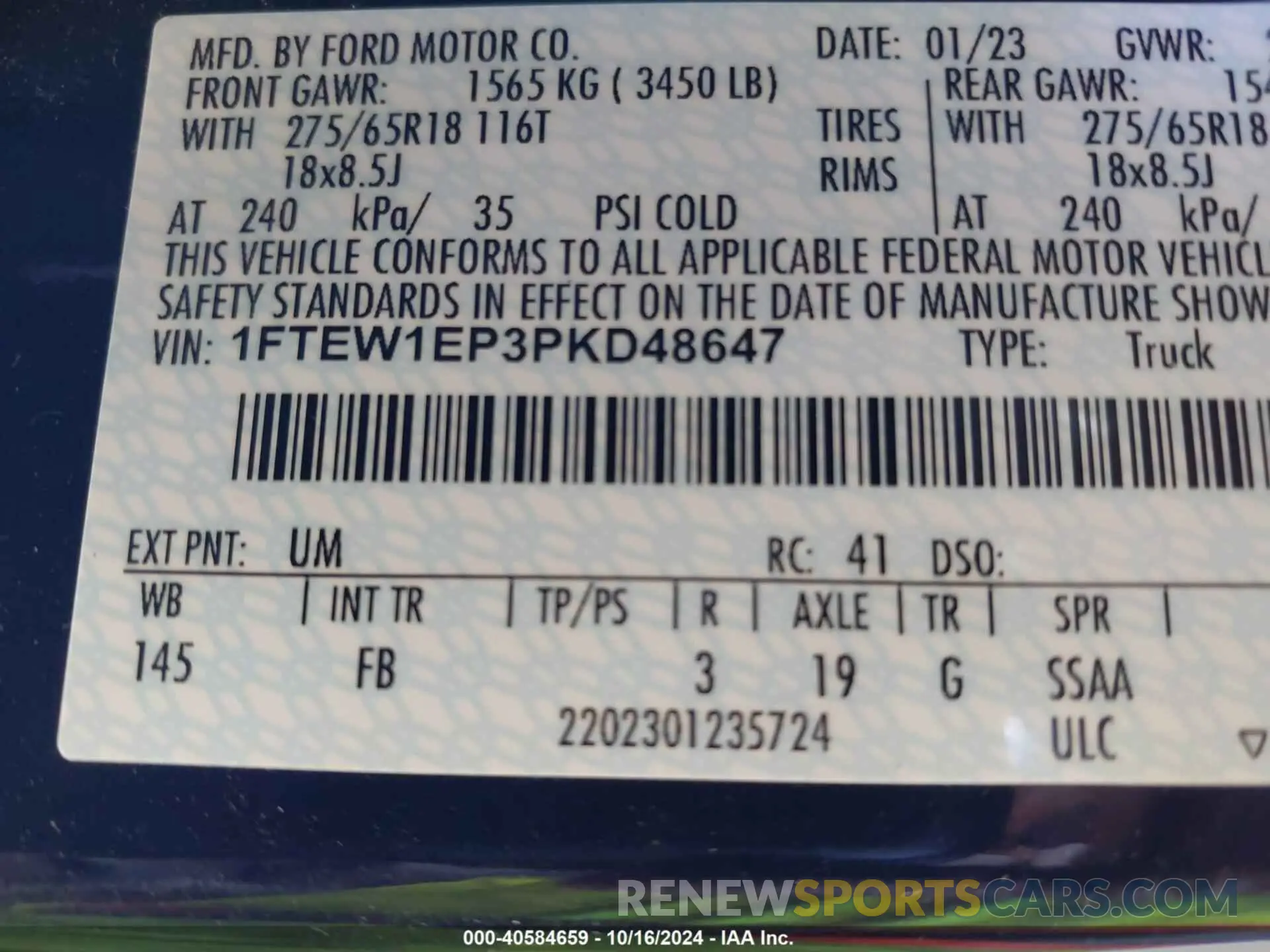 9 Photograph of a damaged car 1FTEW1EP3PKD48647 FORD F-150 2023