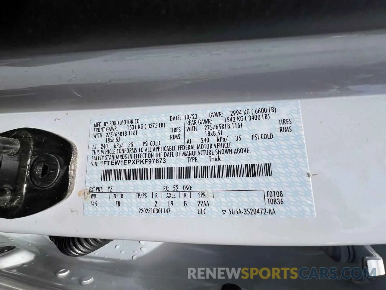10 Photograph of a damaged car 1FTEW1EPXPKF97673 FORD F-150 2023