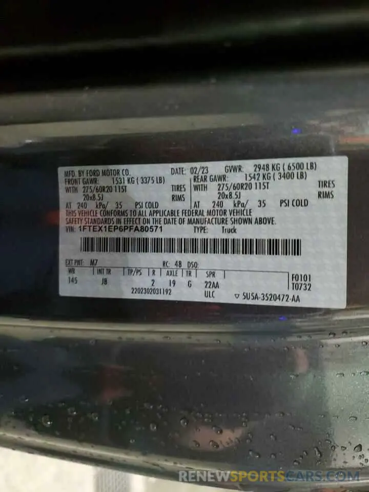 13 Photograph of a damaged car 1FTEX1EP6PFA80571 FORD F-150 2023
