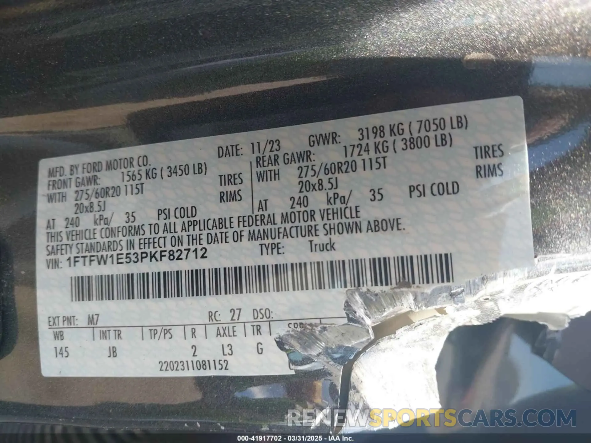 9 Photograph of a damaged car 1FTFW1E53PKF82712 FORD F-150 2023