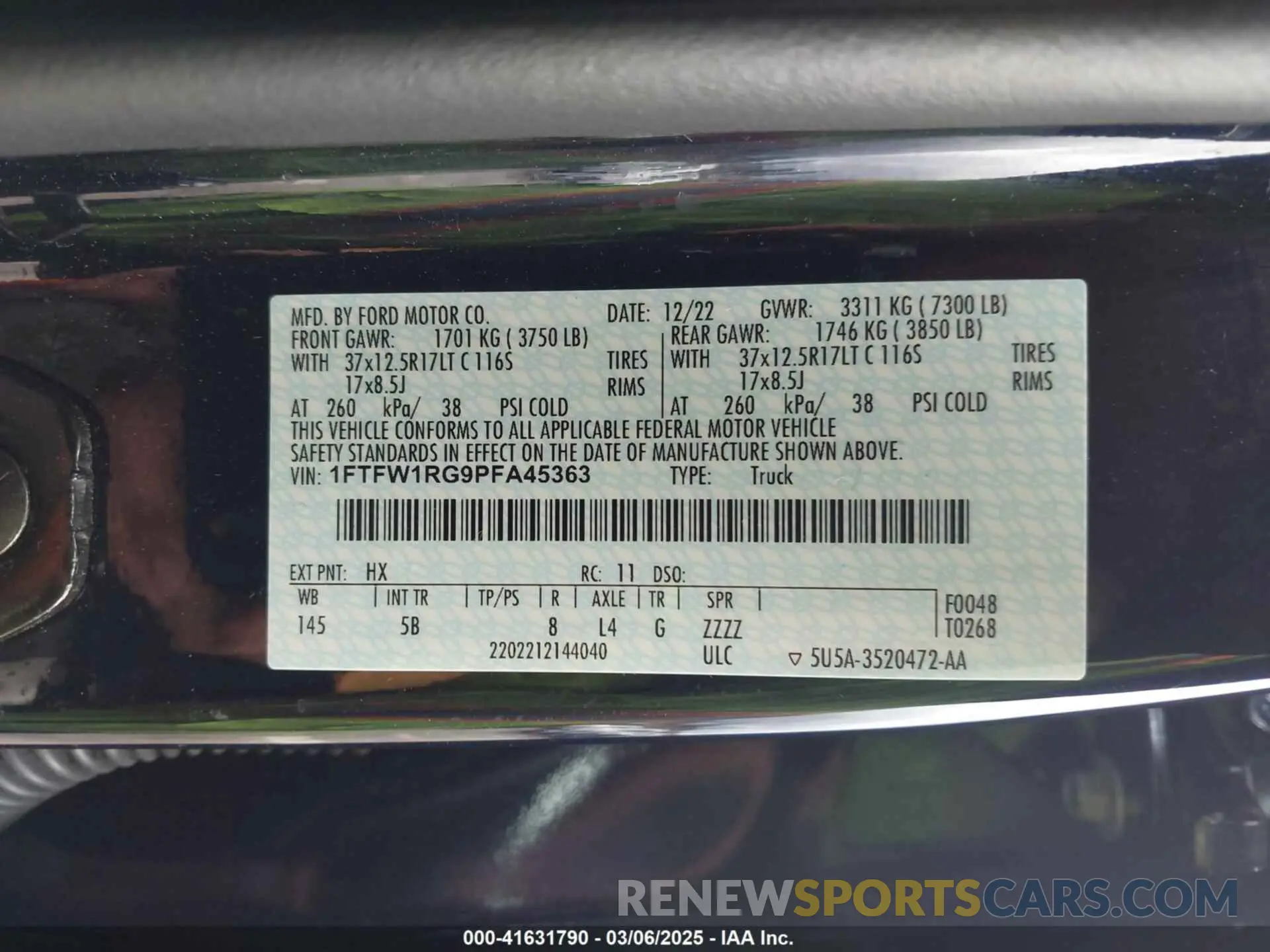 9 Photograph of a damaged car 1FTFW1RG9PFA45363 FORD F-150 2023