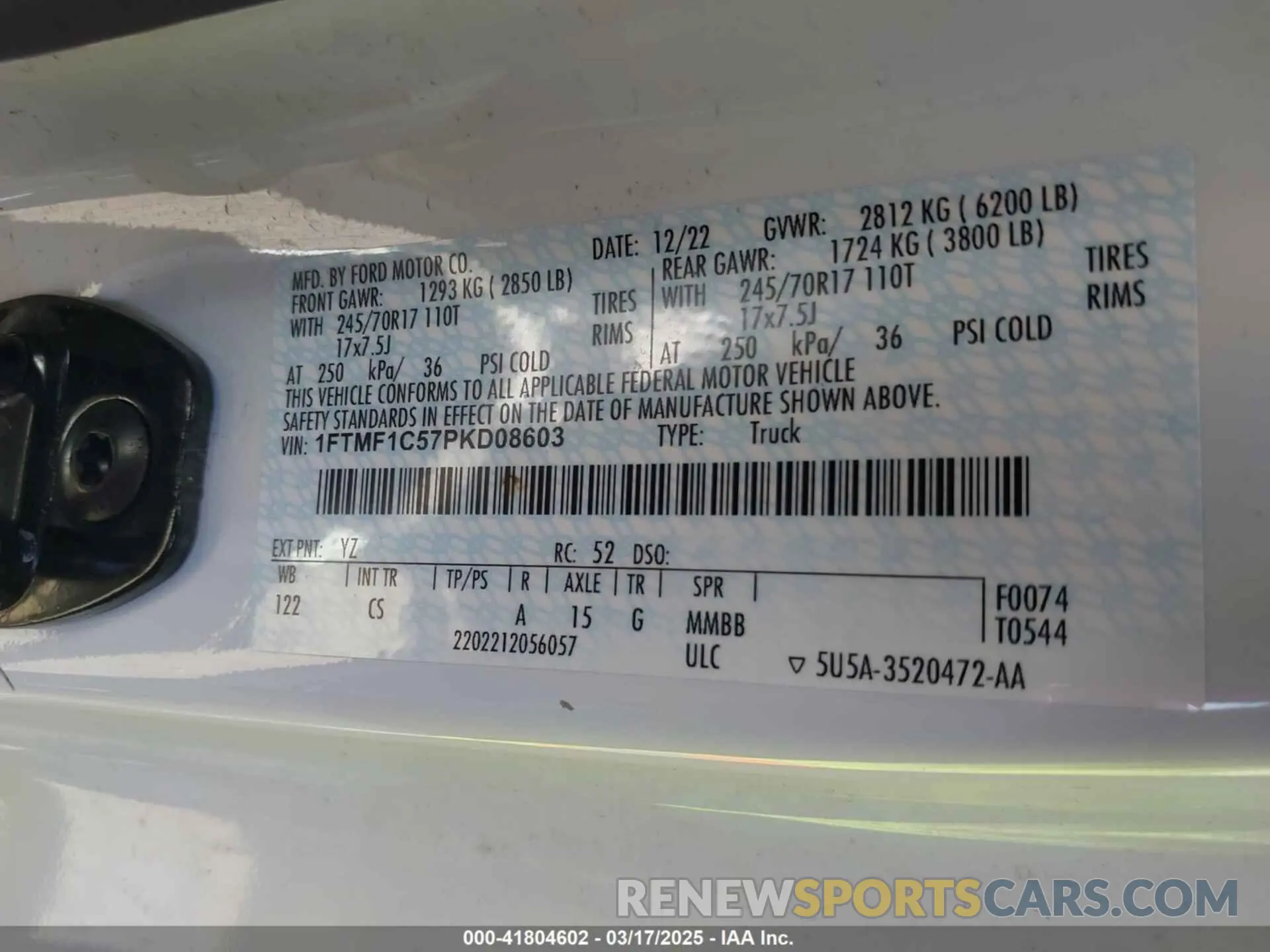 9 Photograph of a damaged car 1FTMF1C57PKD08603 FORD F-150 2023