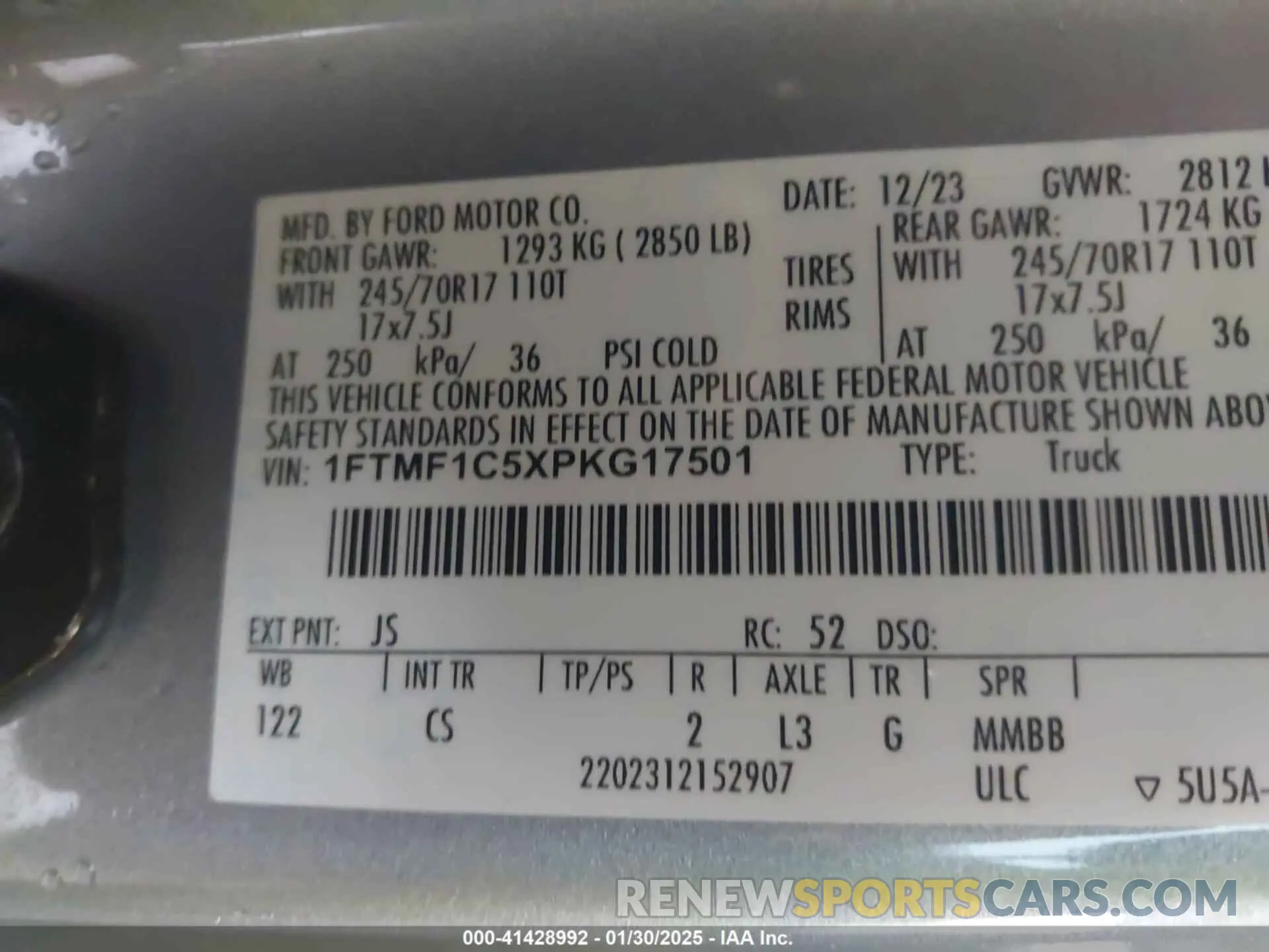 9 Photograph of a damaged car 1FTMF1C5XPKG17501 FORD F-150 2023