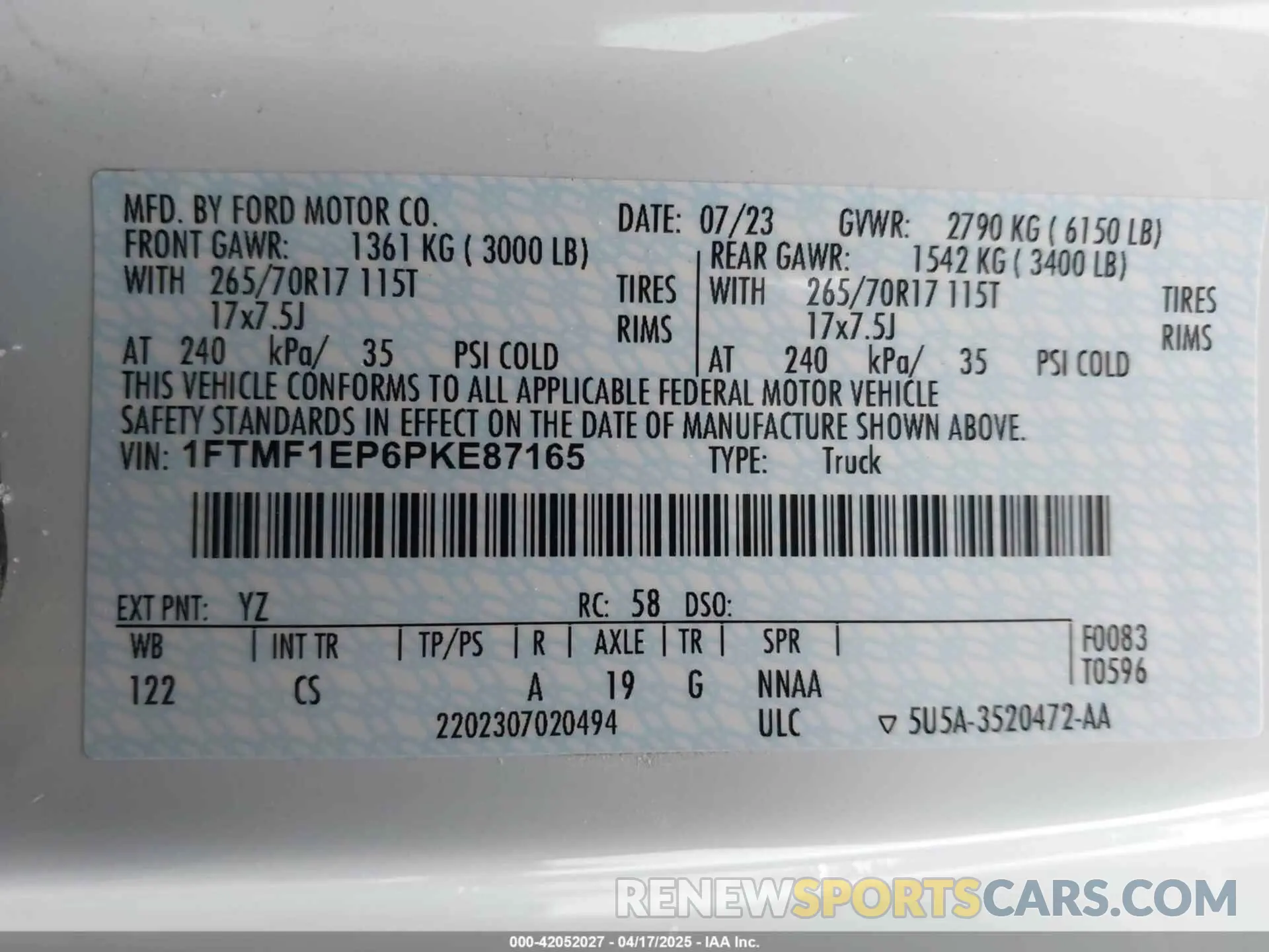 9 Photograph of a damaged car 1FTMF1EP6PKE87165 FORD F-150 2023
