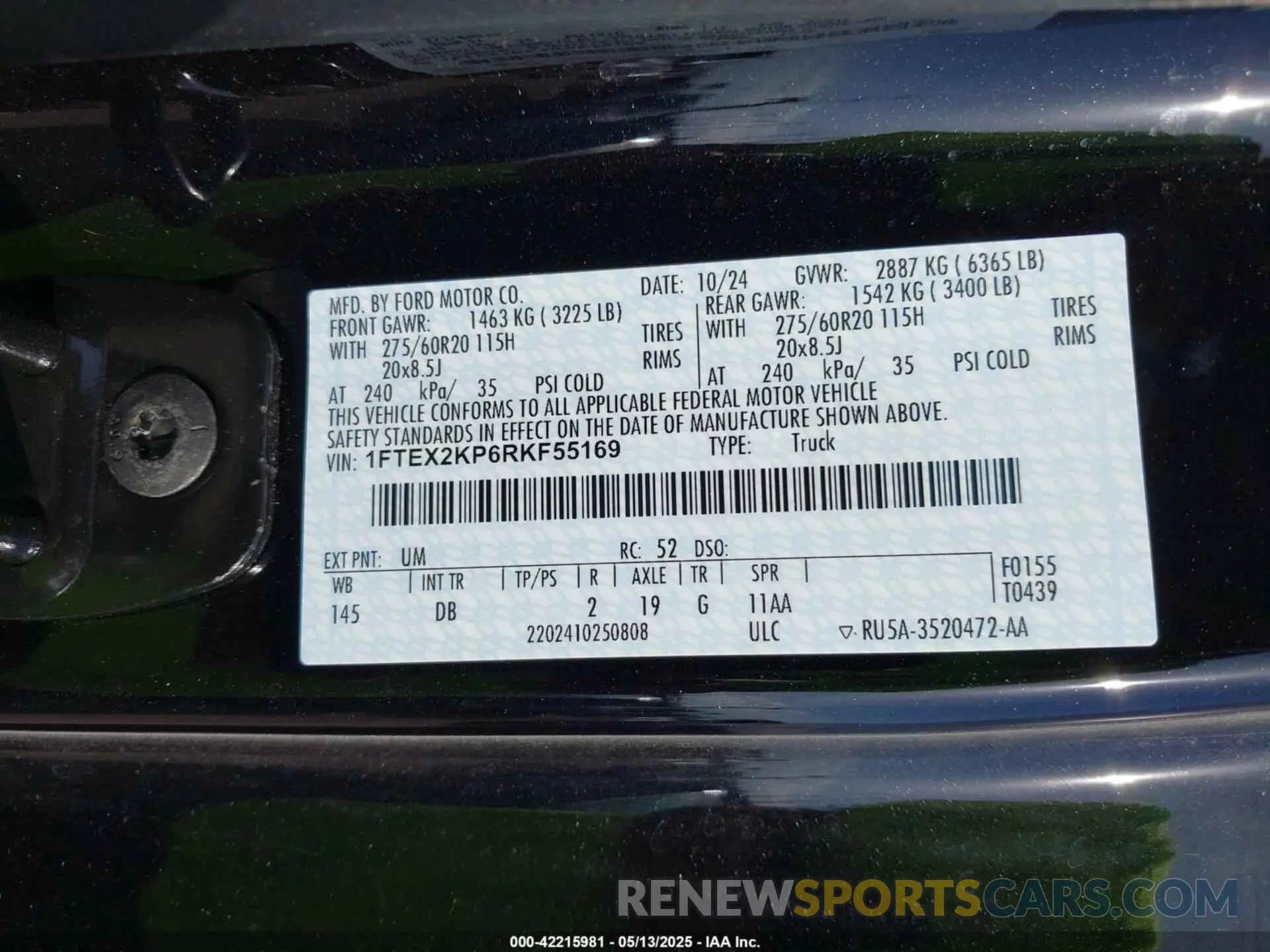 9 Photograph of a damaged car 1FTEX2KP6RKF55169 FORD F-150 2024