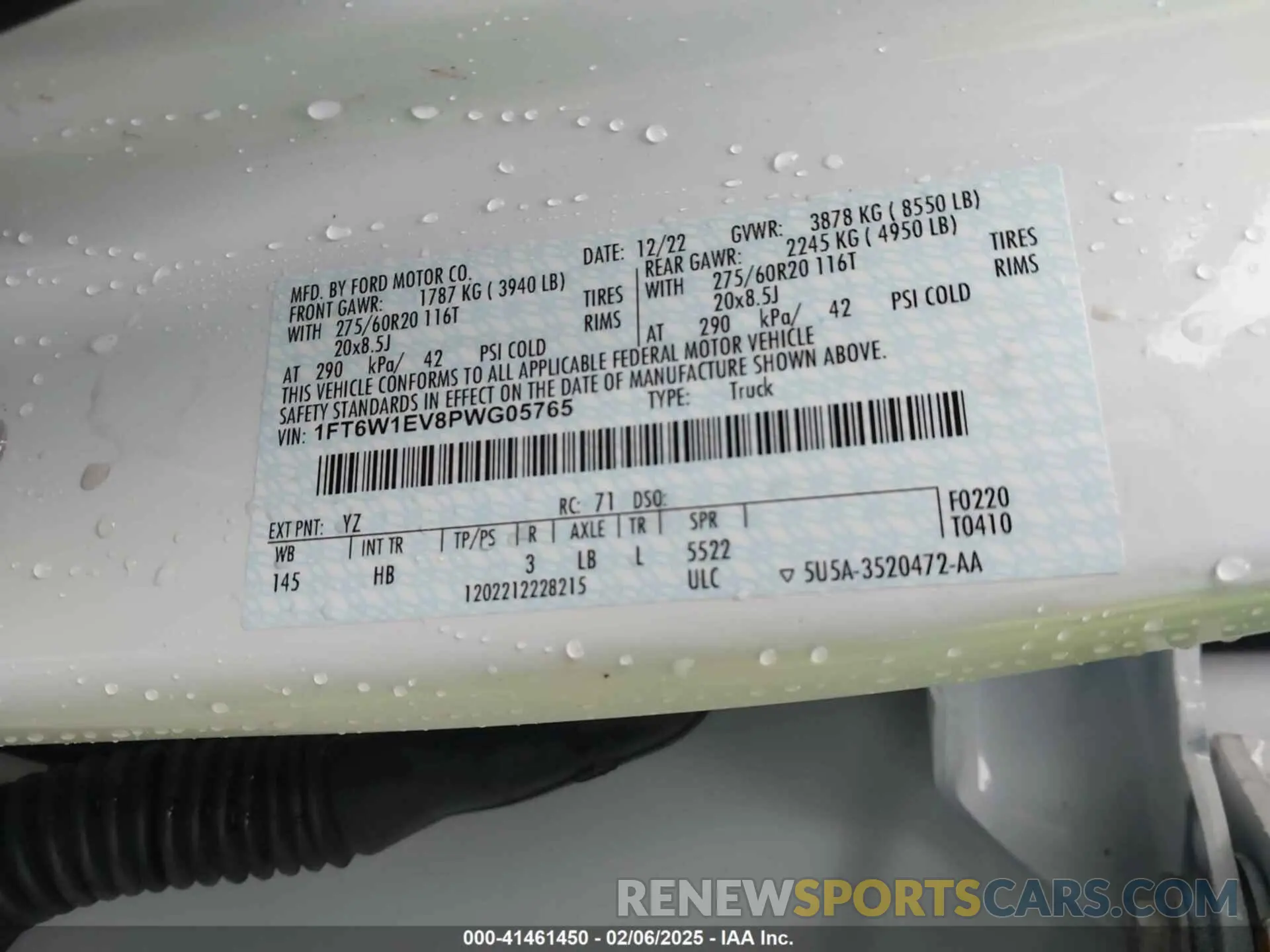 9 Photograph of a damaged car 1FT6W1EV8PWG05765 FORD F-150 LIGHTNING 2023