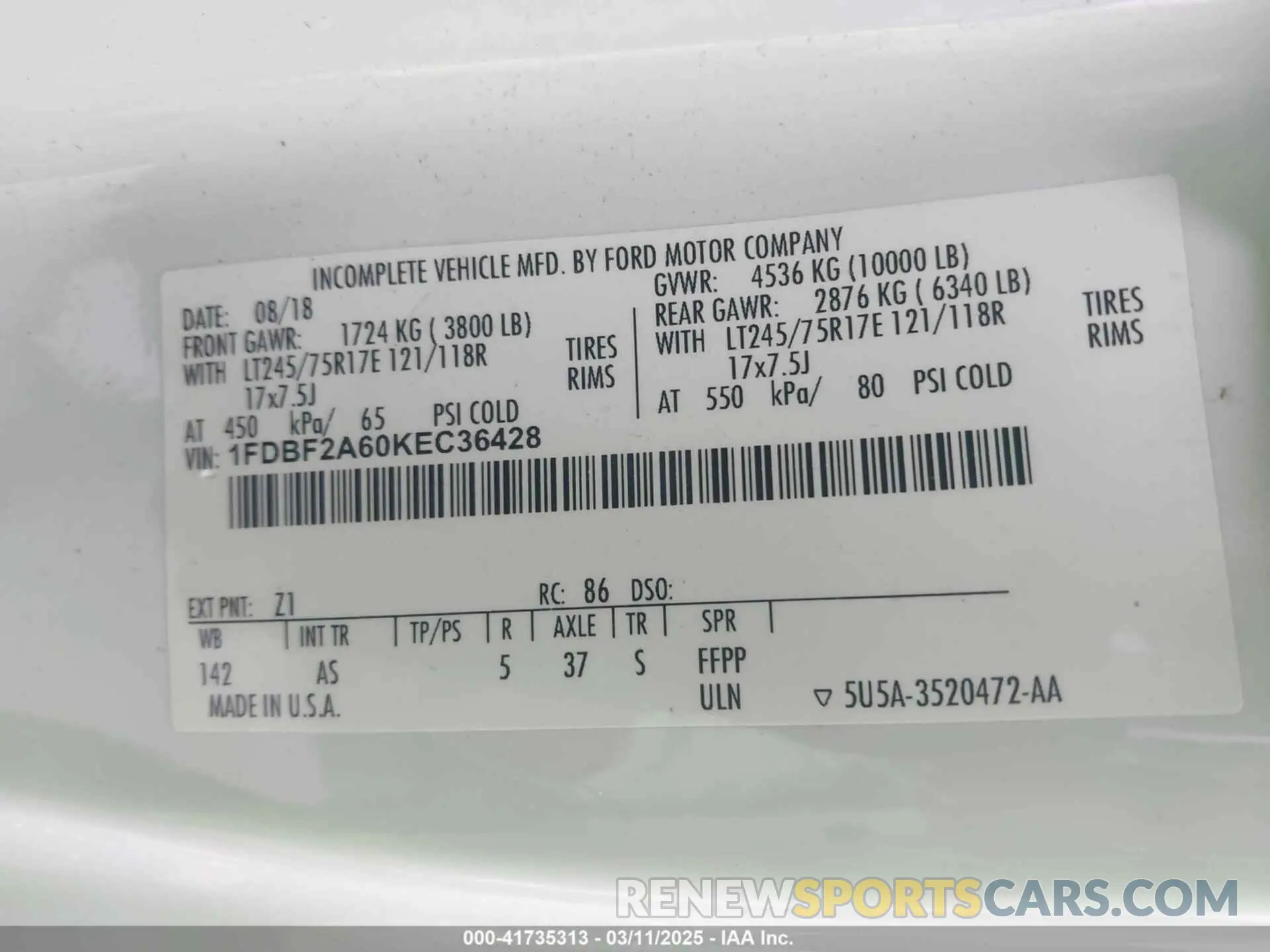 9 Photograph of a damaged car 1FDBF2A60KEC36428 FORD F-250 2019