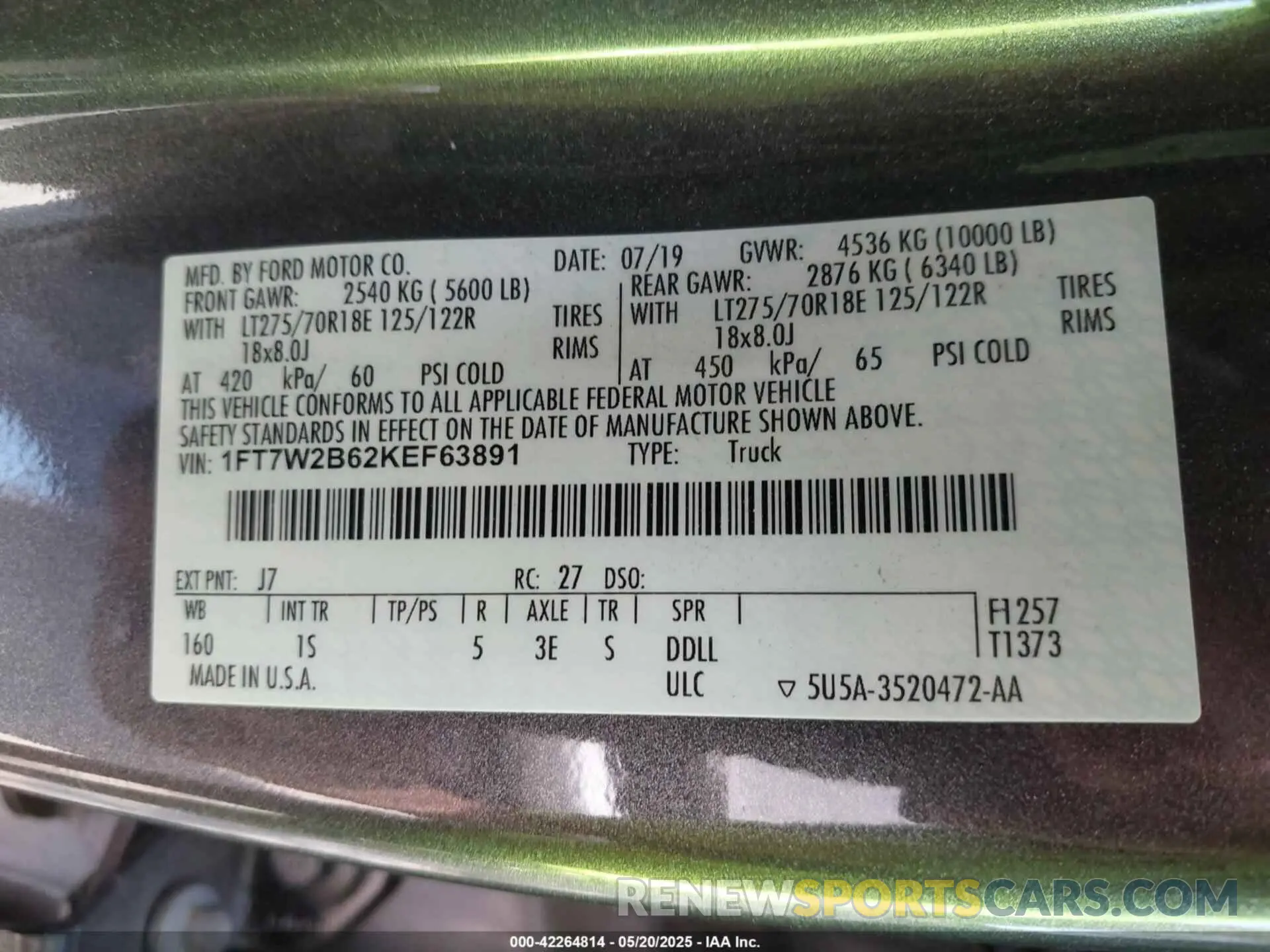 9 Photograph of a damaged car 1FT7W2B62KEF63891 FORD F-250 2019