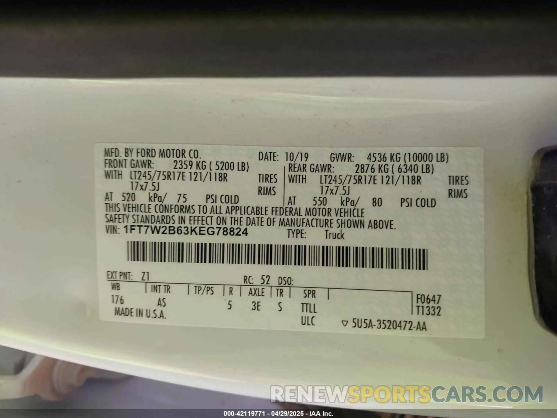 9 Photograph of a damaged car 1FT7W2B63KEG78824 FORD F-250 2019