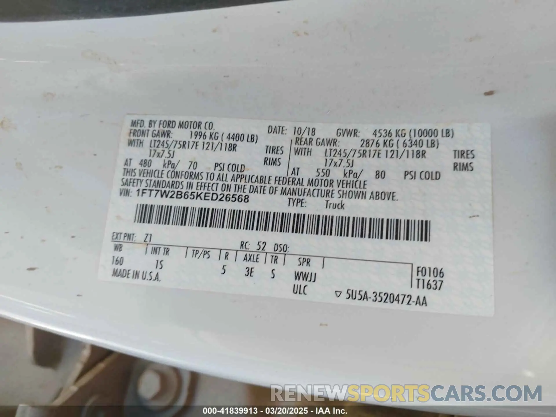 9 Photograph of a damaged car 1FT7W2B65KED26568 FORD F-250 2019