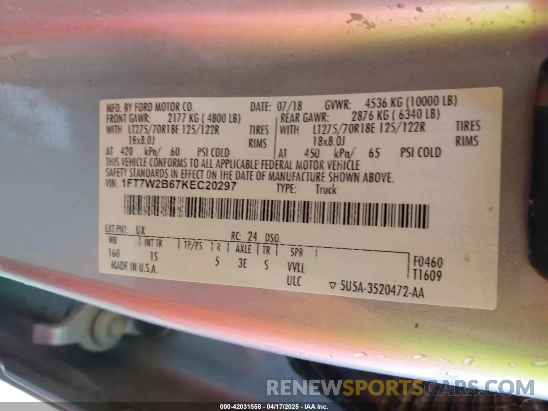9 Photograph of a damaged car 1FT7W2B67KEC20297 FORD F-250 2019