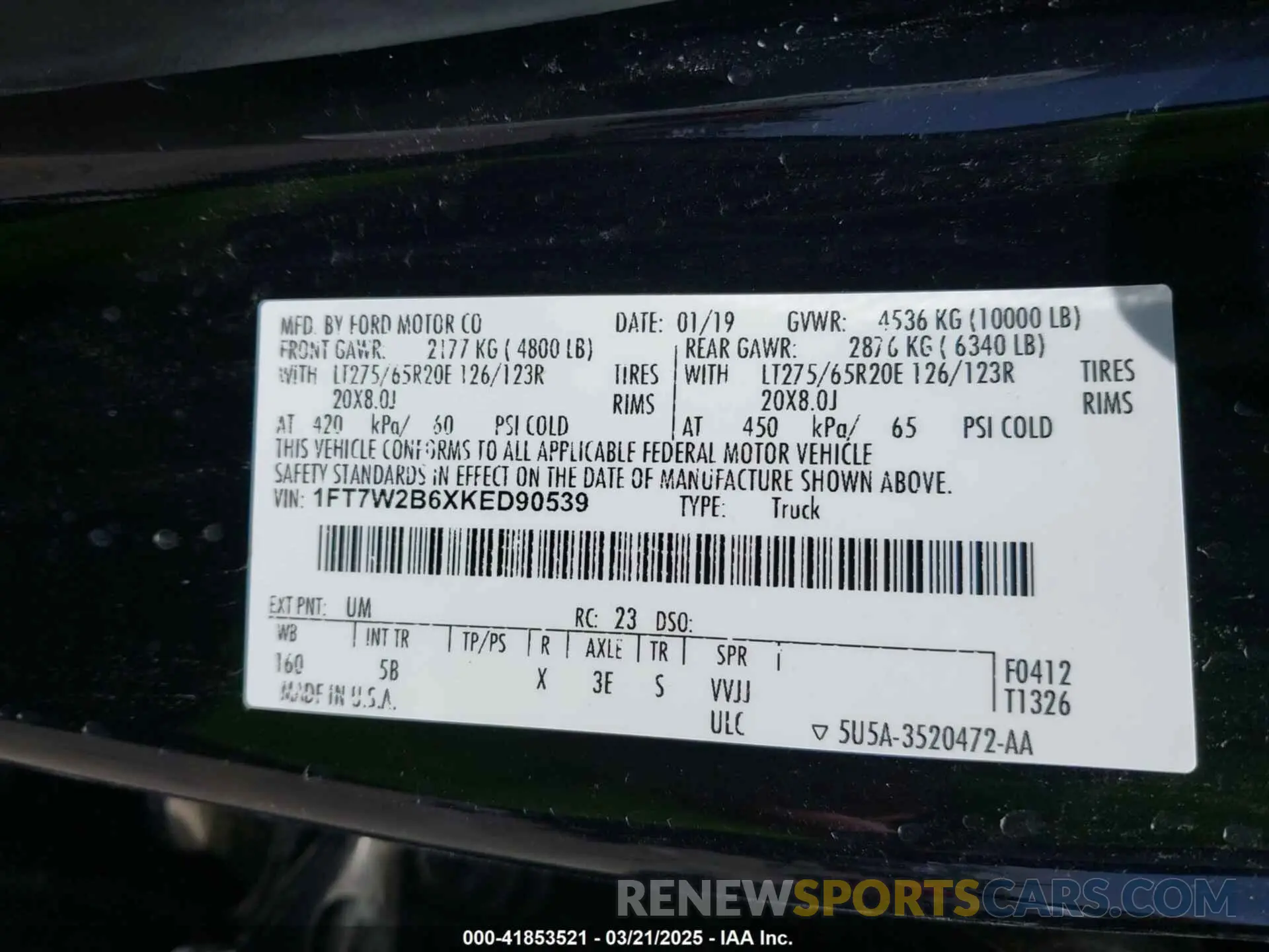9 Photograph of a damaged car 1FT7W2B6XKED90539 FORD F-250 2019