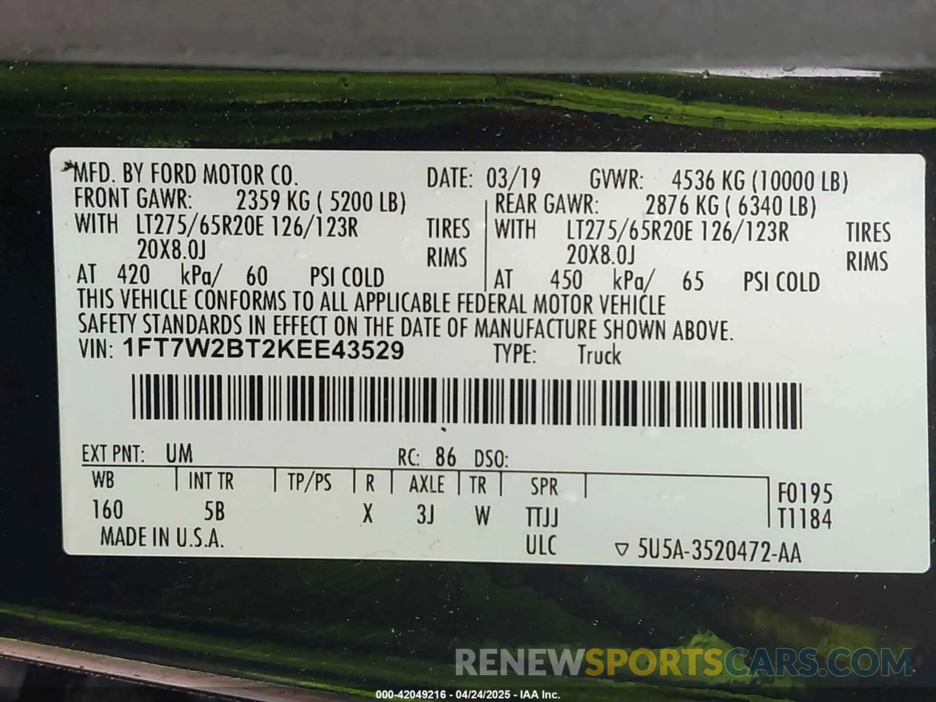 9 Photograph of a damaged car 1FT7W2BT2KEE43529 FORD F-250 2019