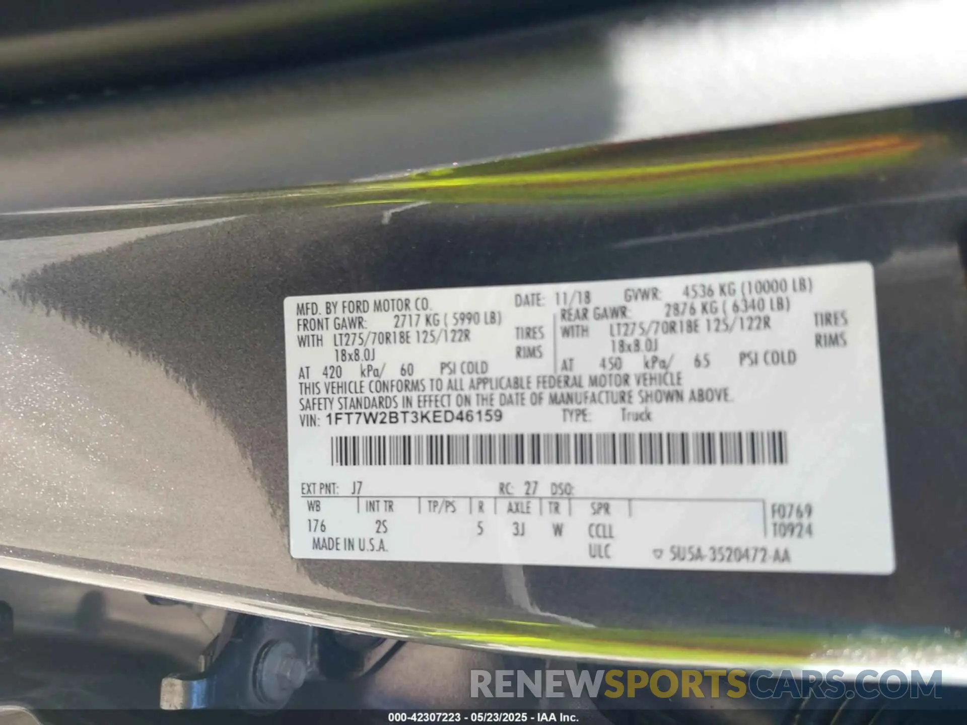 9 Photograph of a damaged car 1FT7W2BT3KED46159 FORD F-250 2019