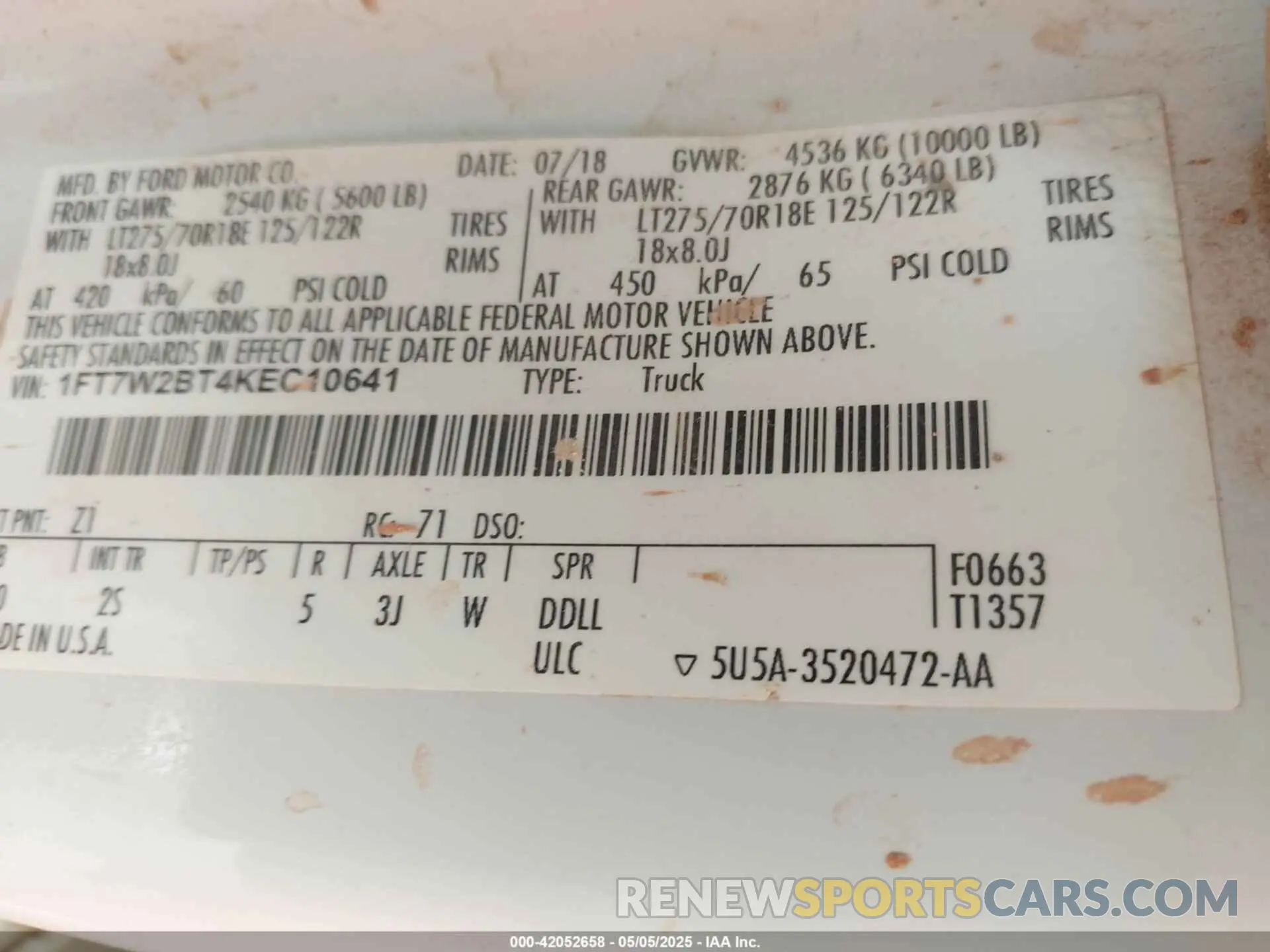 9 Photograph of a damaged car 1FT7W2BT4KEC10641 FORD F-250 2019