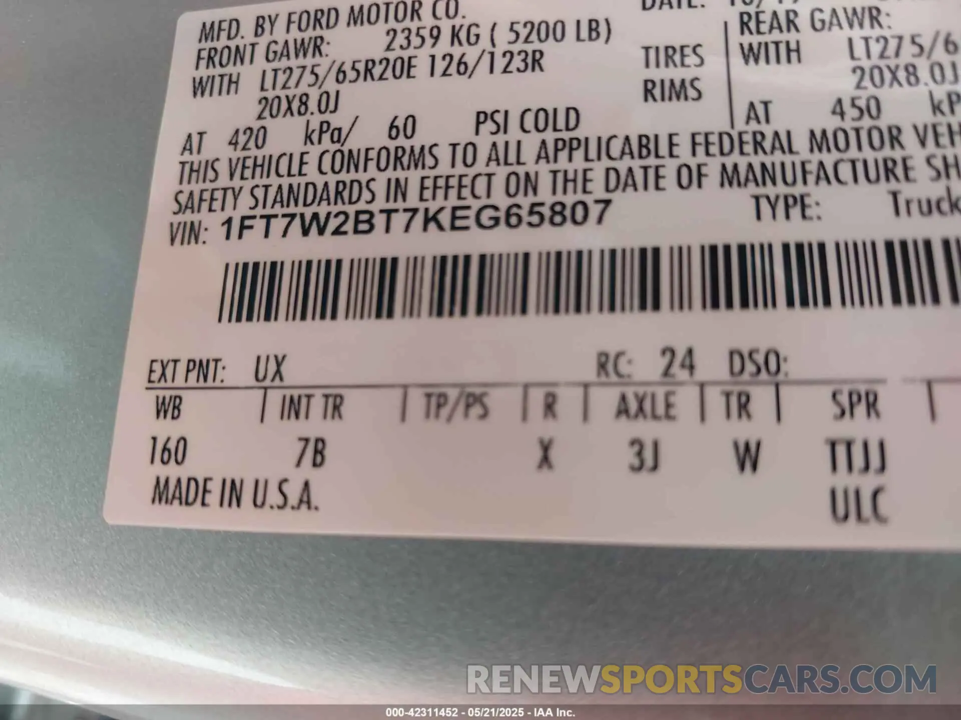 9 Photograph of a damaged car 1FT7W2BT7KEG65807 FORD F-250 2019