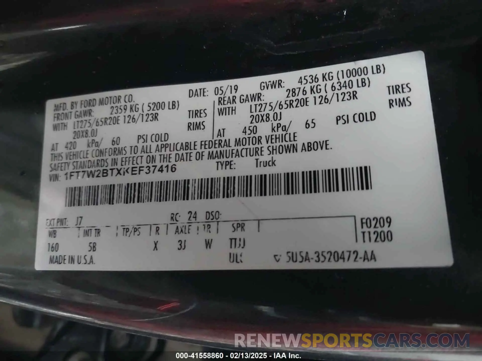 9 Photograph of a damaged car 1FT7W2BTXKEF37416 FORD F-250 2019