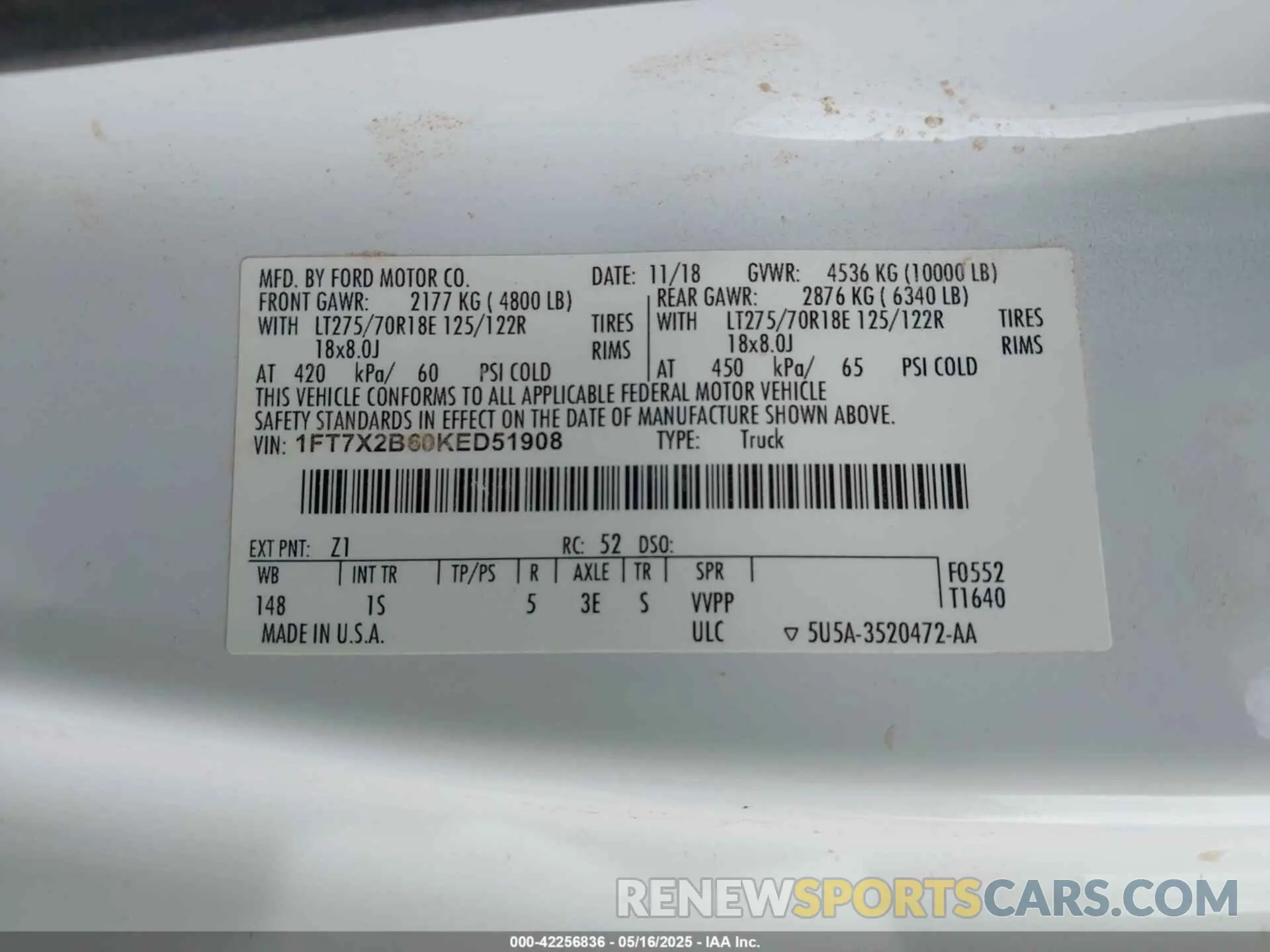 9 Photograph of a damaged car 1FT7X2B60KED51908 FORD F-250 2019