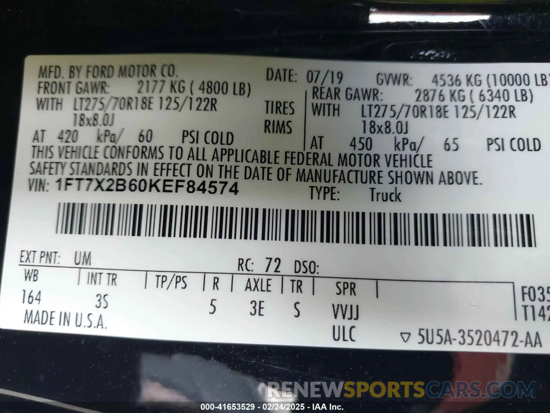 9 Photograph of a damaged car 1FT7X2B60KEF84574 FORD F-250 2019